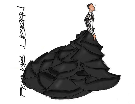 Francis Libiran's sketches of Billy Porter's outfit