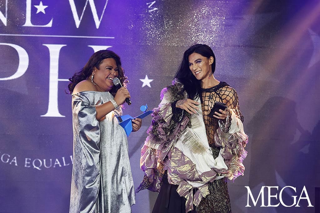 NewPH Awardees: Paulo Castro of Panty Monster delivered a speech at the MEGA Equality Ball