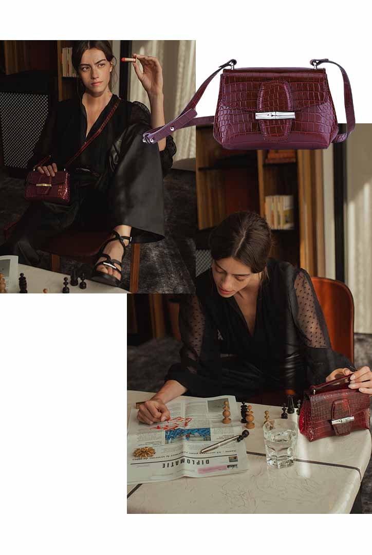 Longchamp Roseau Croco