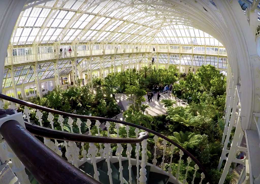 The famed Temperate House, home to various plant species used in Herbal Essences