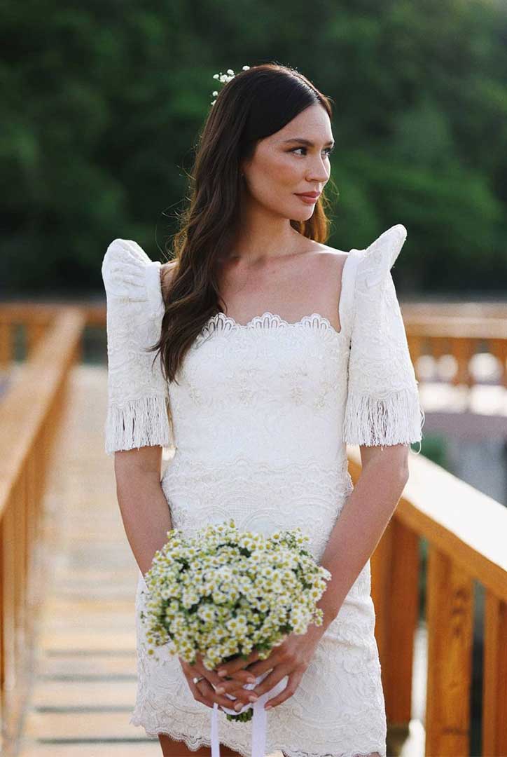 fringe white dress Ivory Lace Mini Dress with Beaded Fringe XXS / 0 / Ivory