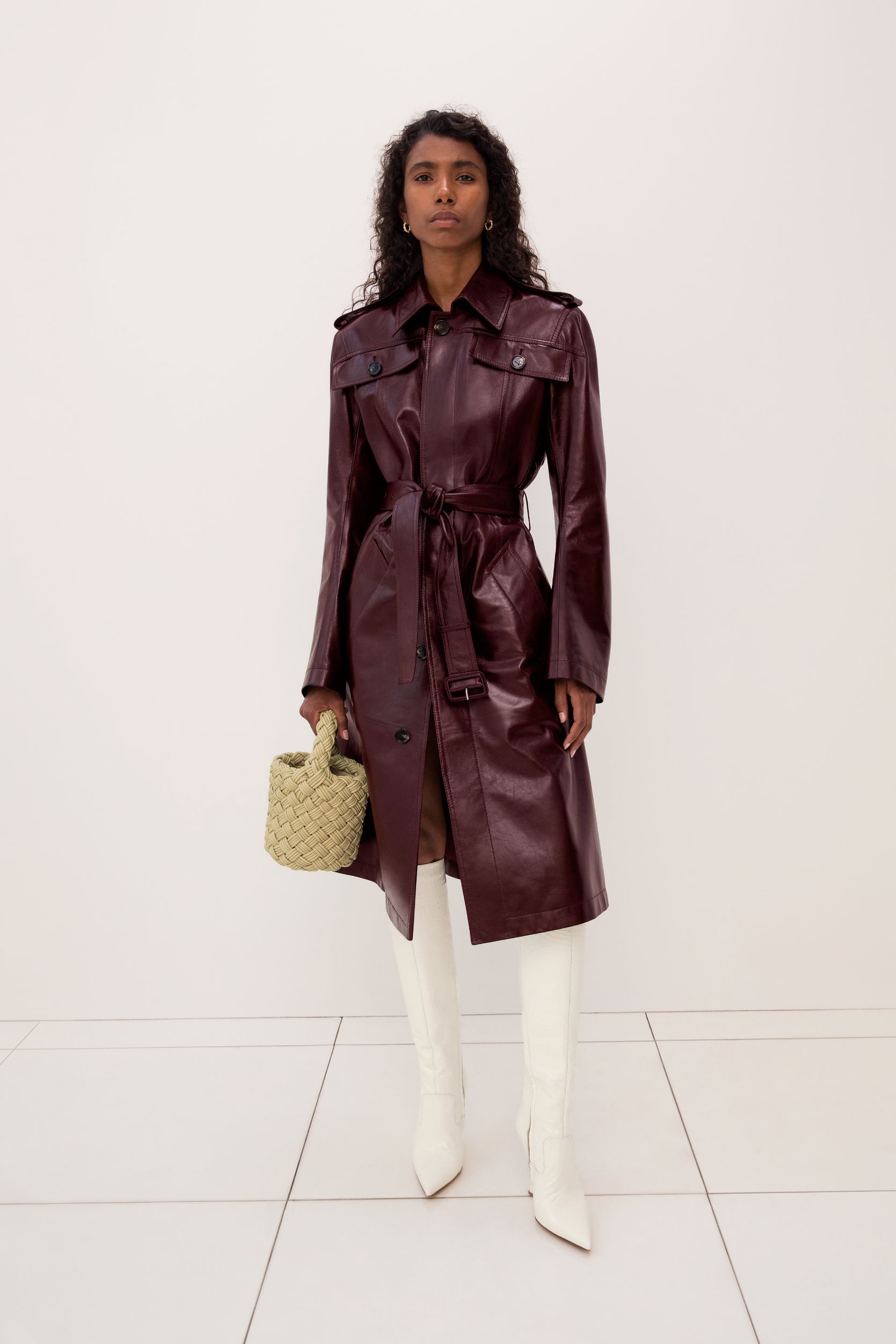 Bottega Veneta Wine Leather Jacket