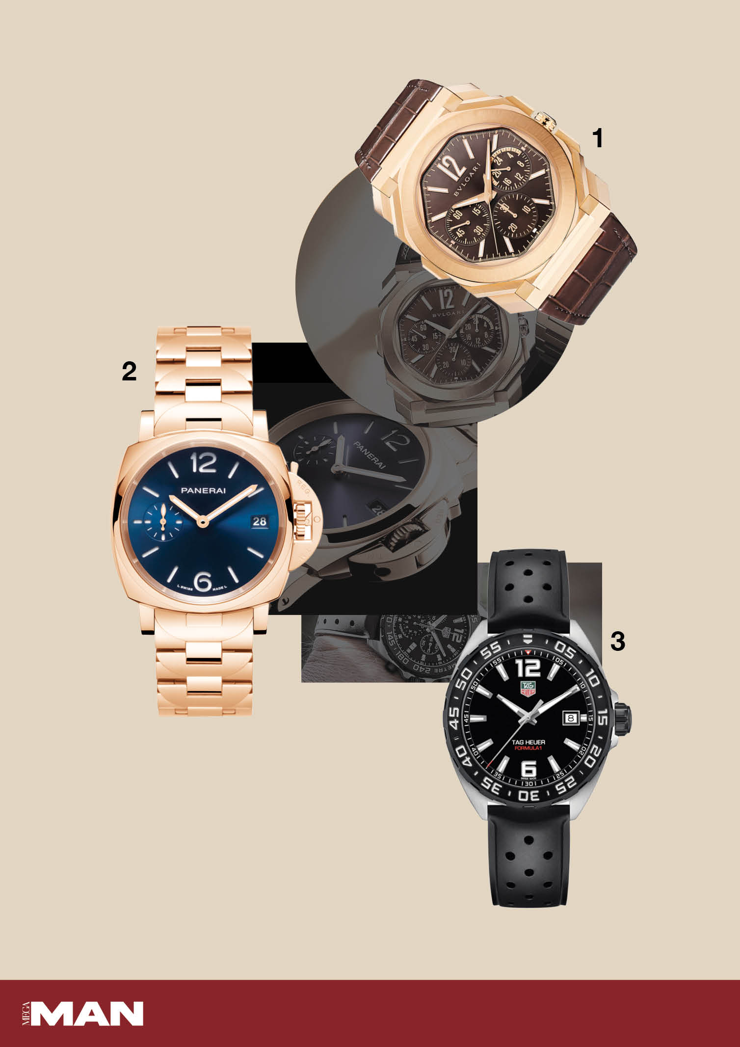 Panerai Luminor due Tutto Oro, Bvlgari Octo Finissimo and TAG Heuer Formula 1 Watch images