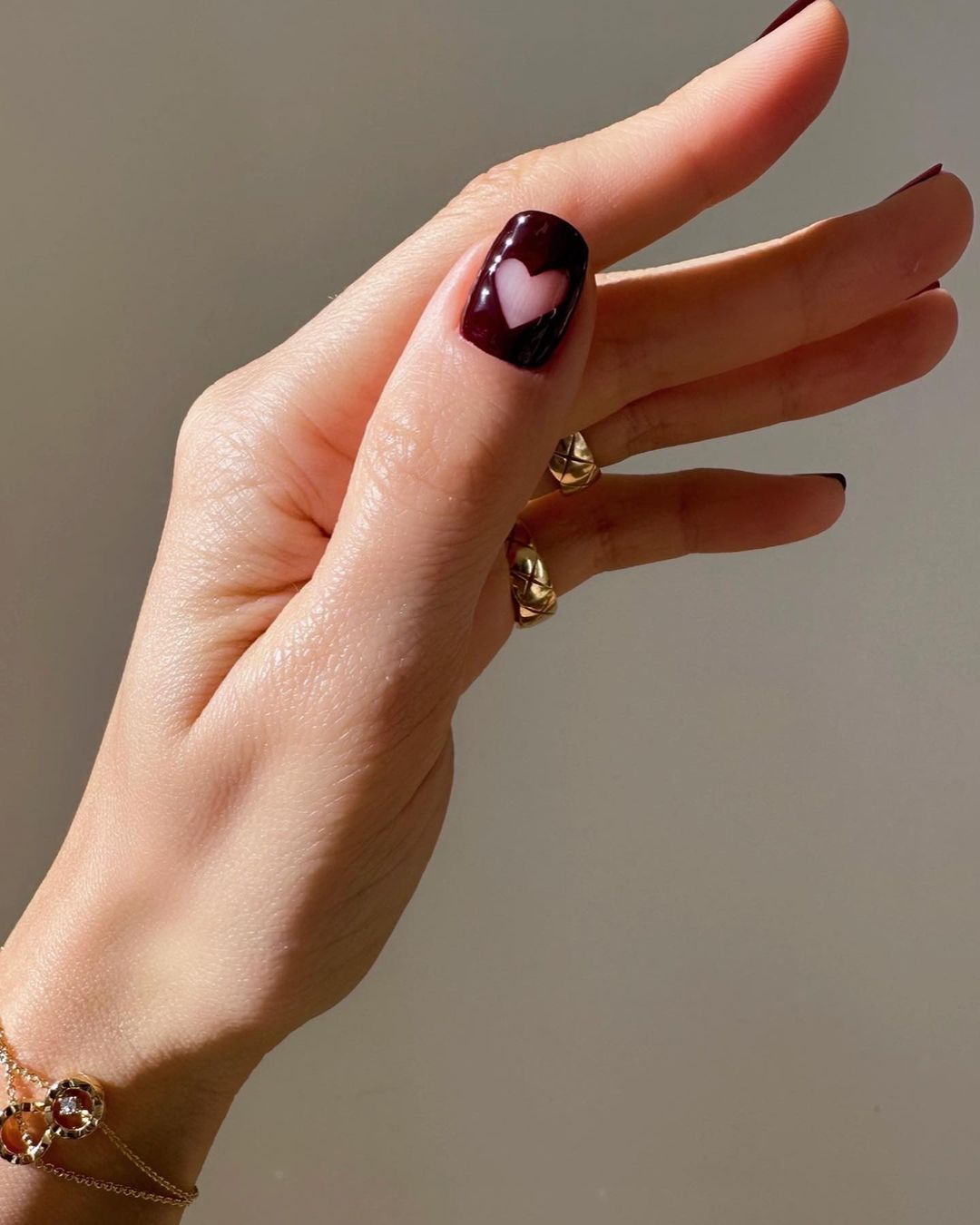 Nail design heart detailing by Betina Goldstein