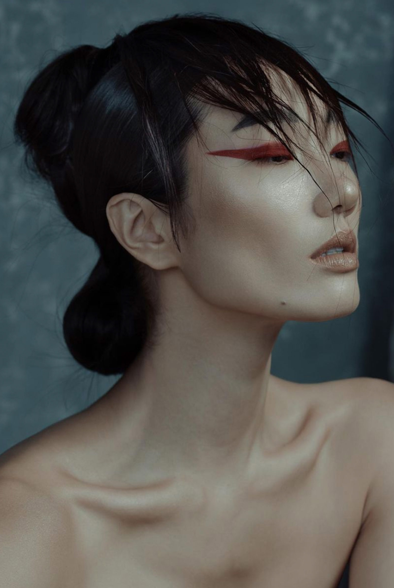 Messy side bun hairstyle