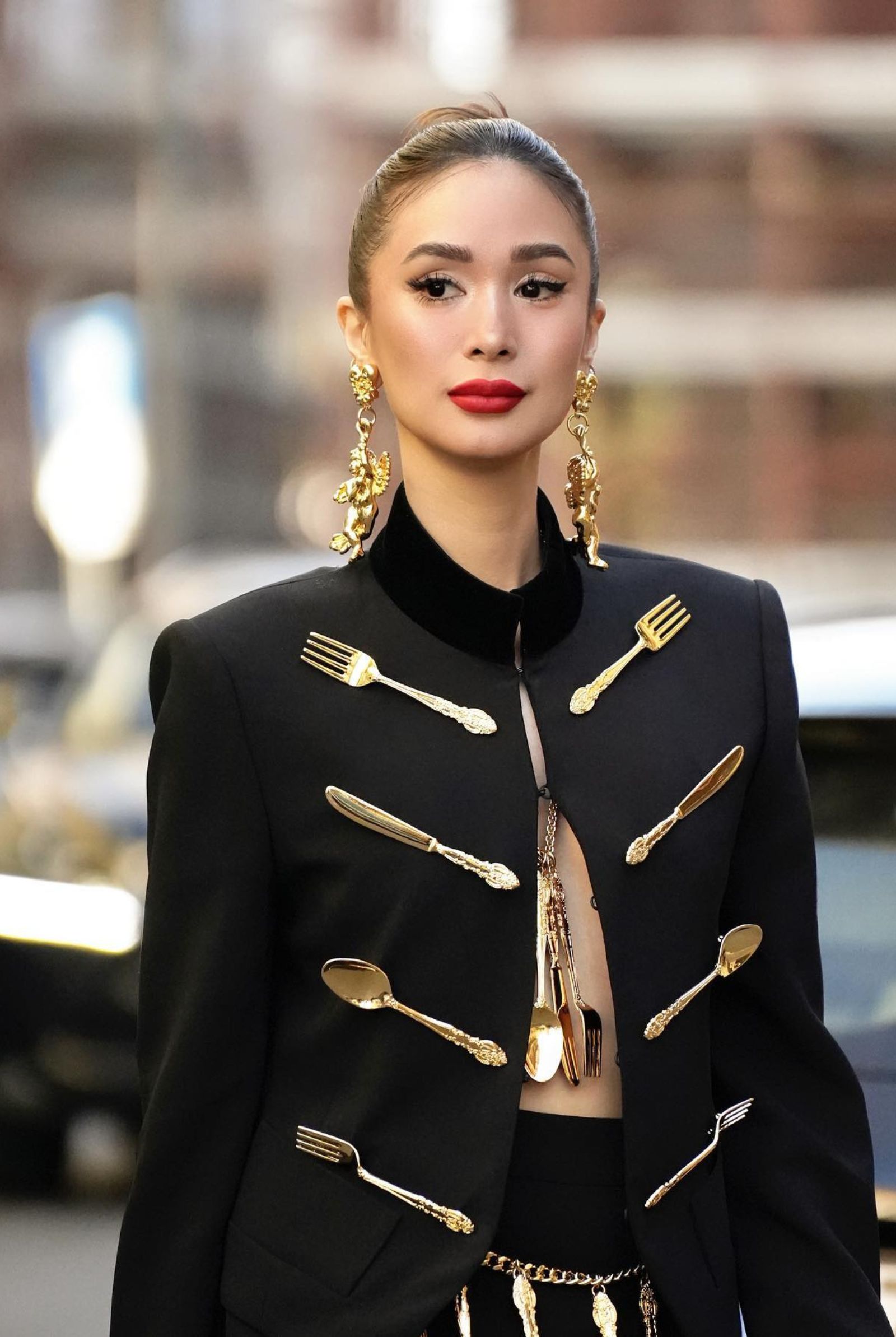 Heart Evangelista wearing Moschino styled by Jeremy Scott