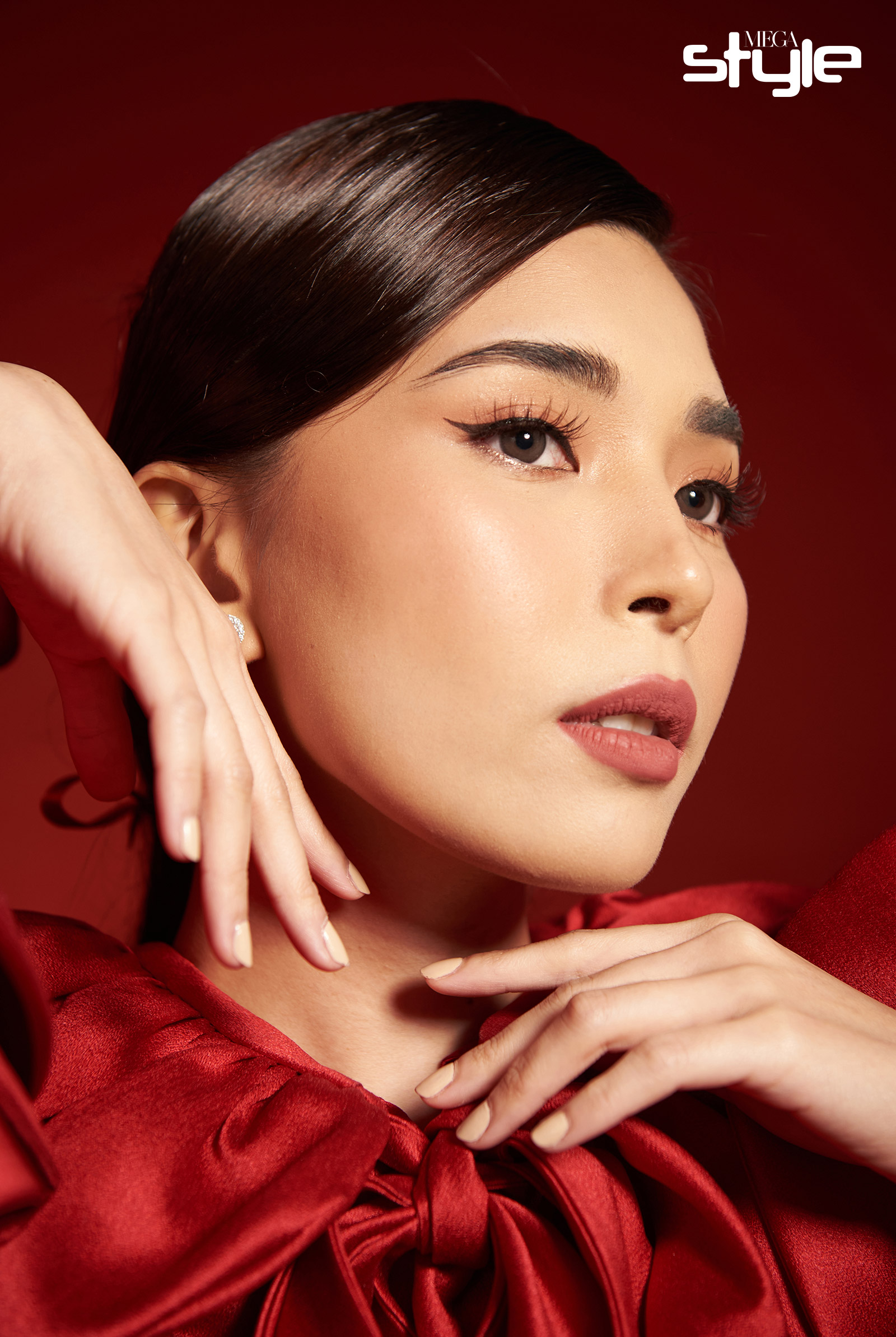 Kamille Zulueta wearing YOU Beauty Rouge Matte Lipstick in the shade Kindness