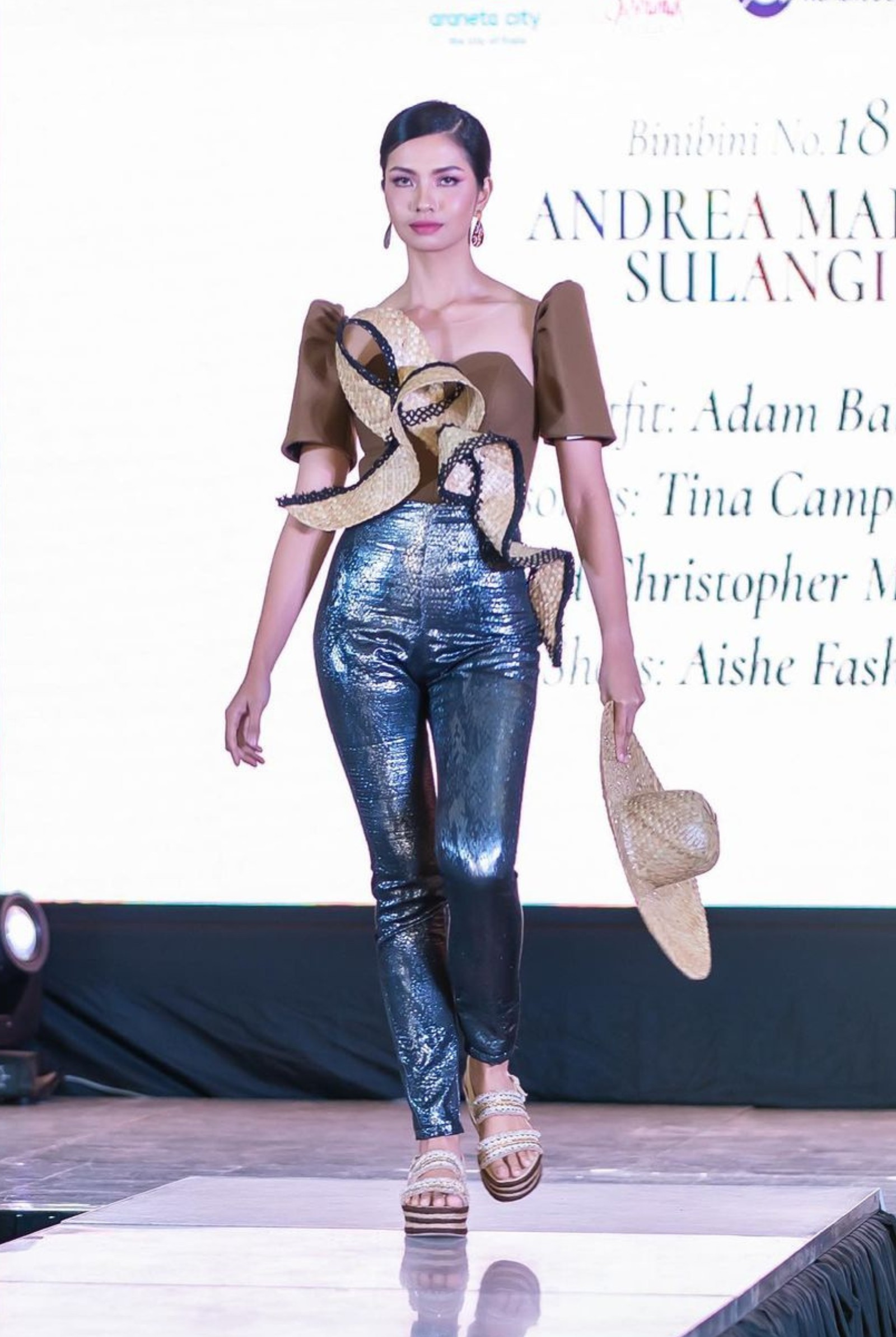 Binibining Pilipinas Candidate Andrea Sulangi dressed by Adam Balasa