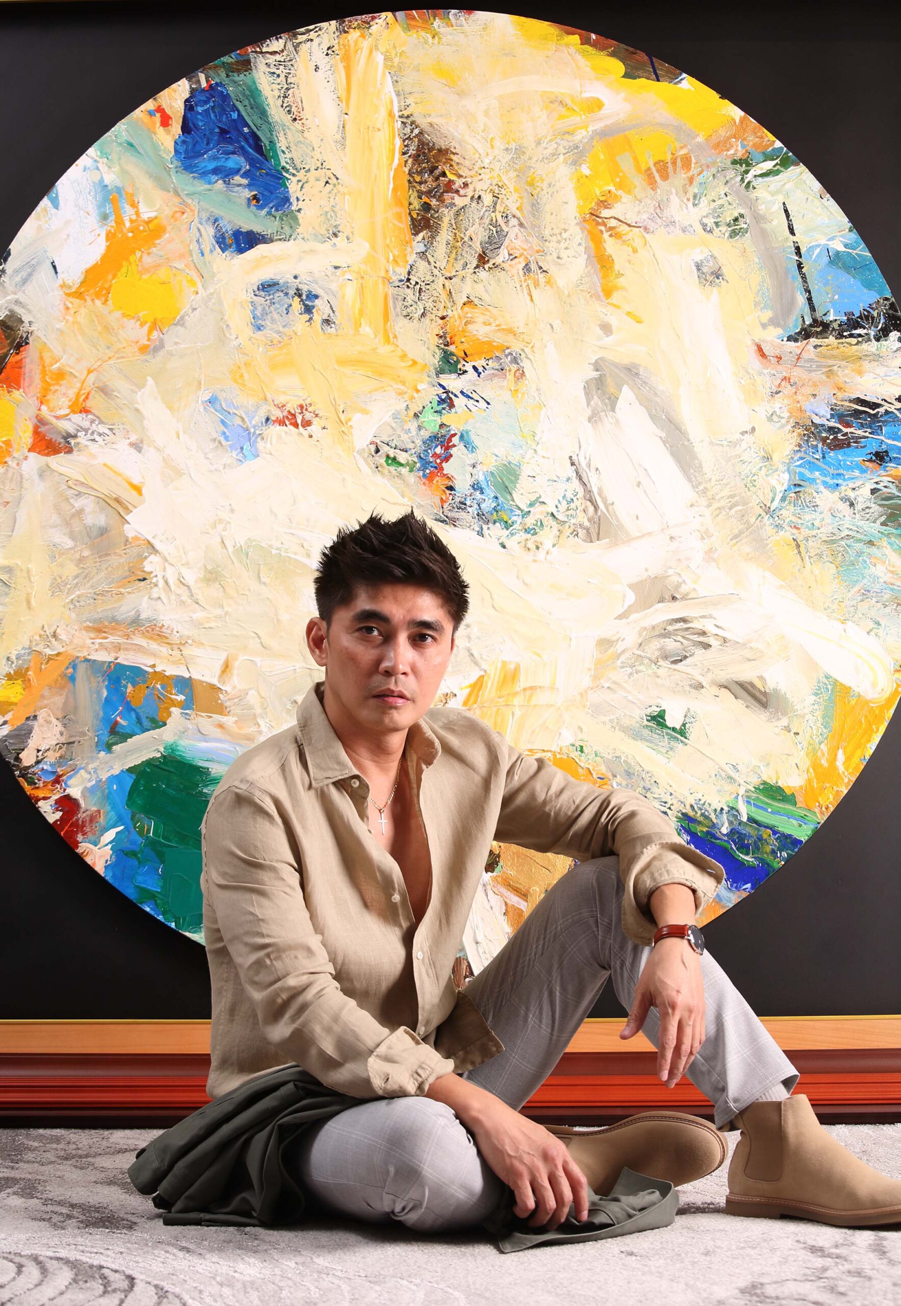 Kenneth Montegrande with his Art Circle of Life