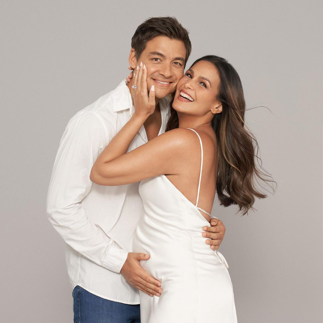 Iza Calzado with his husband Ben