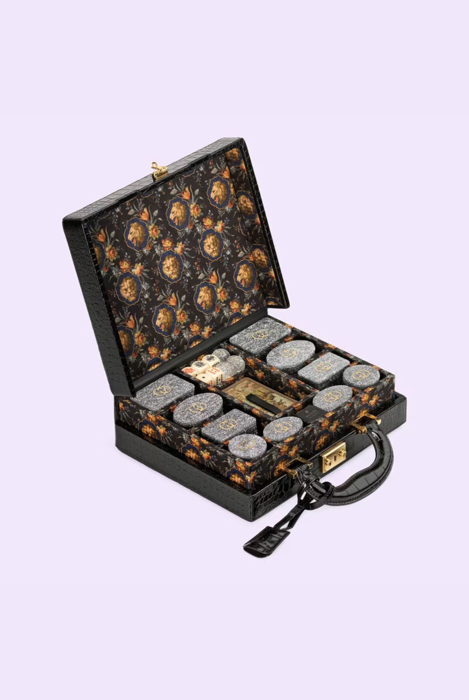 Gucci Decorative Poker Set with crocodile case