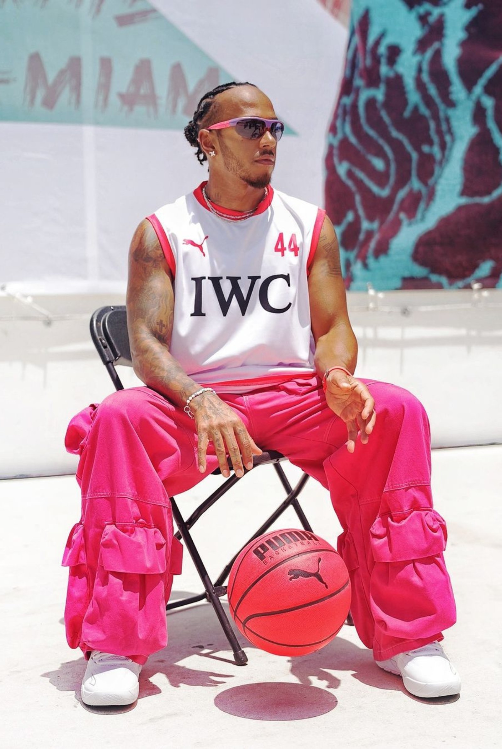 Lewis Hamilton IWC basketball event Fit fashion