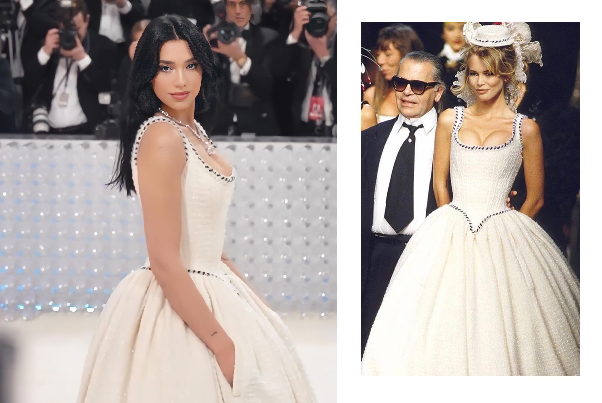 Dua Lipa in Vintage Chanel FW92 Couture Collection 