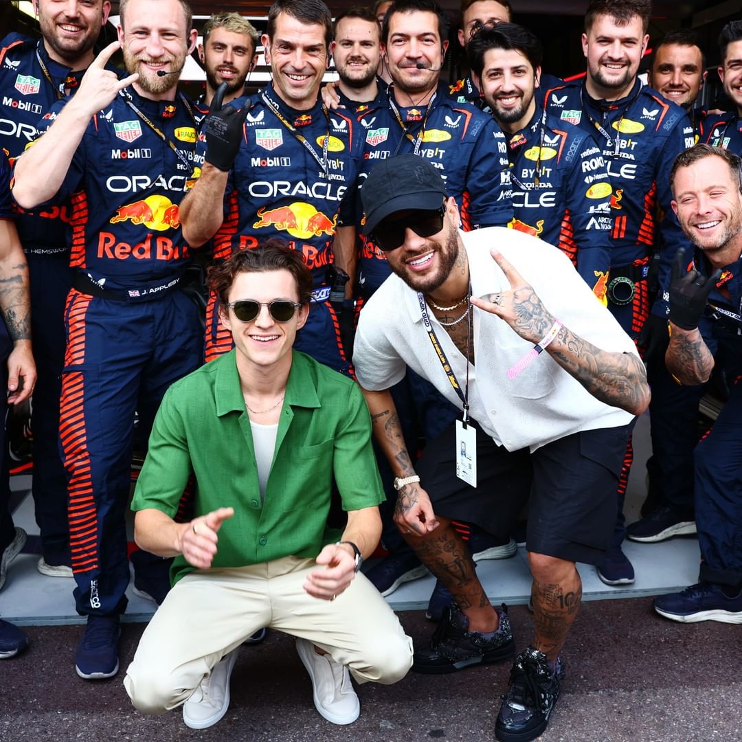 Tom Holland and Neymar Jr. Monaco Grand Prix