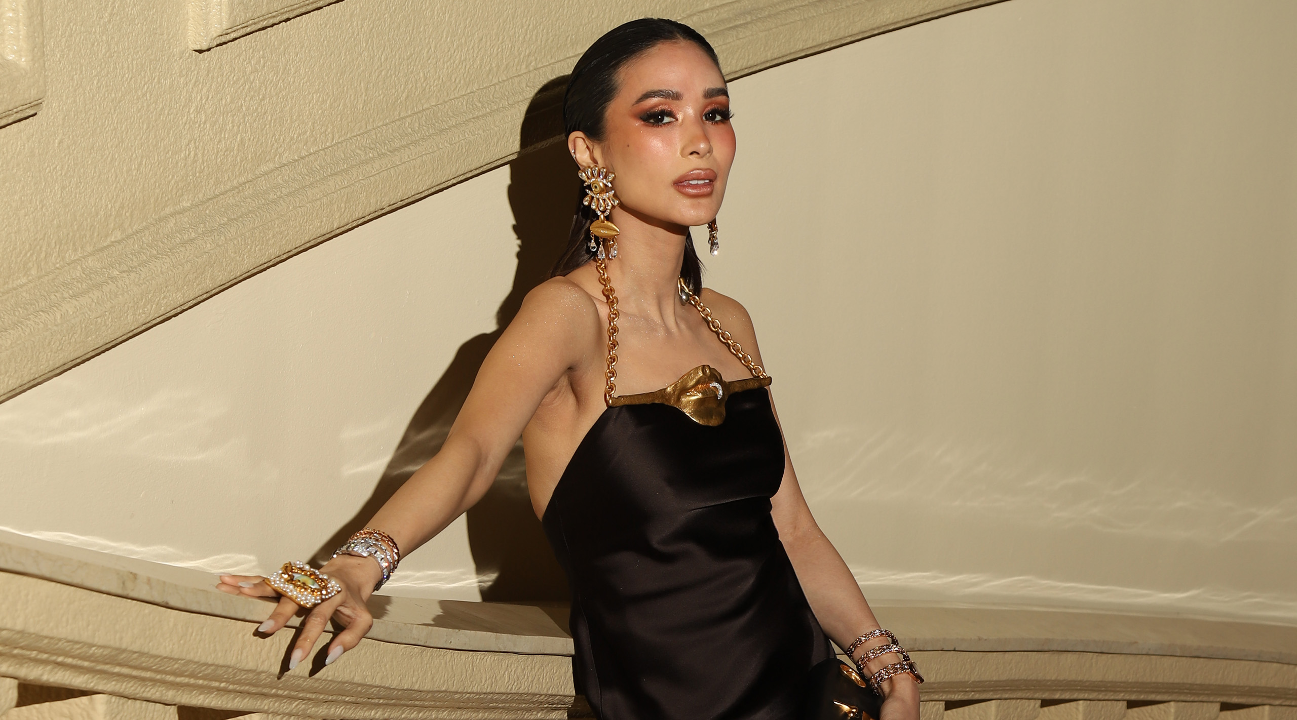 heart evangelista gold dress All about Heart Evangelista's hand-painted Schiaparelli gown at the GMA  Gala 2025  PhilSTAR Life