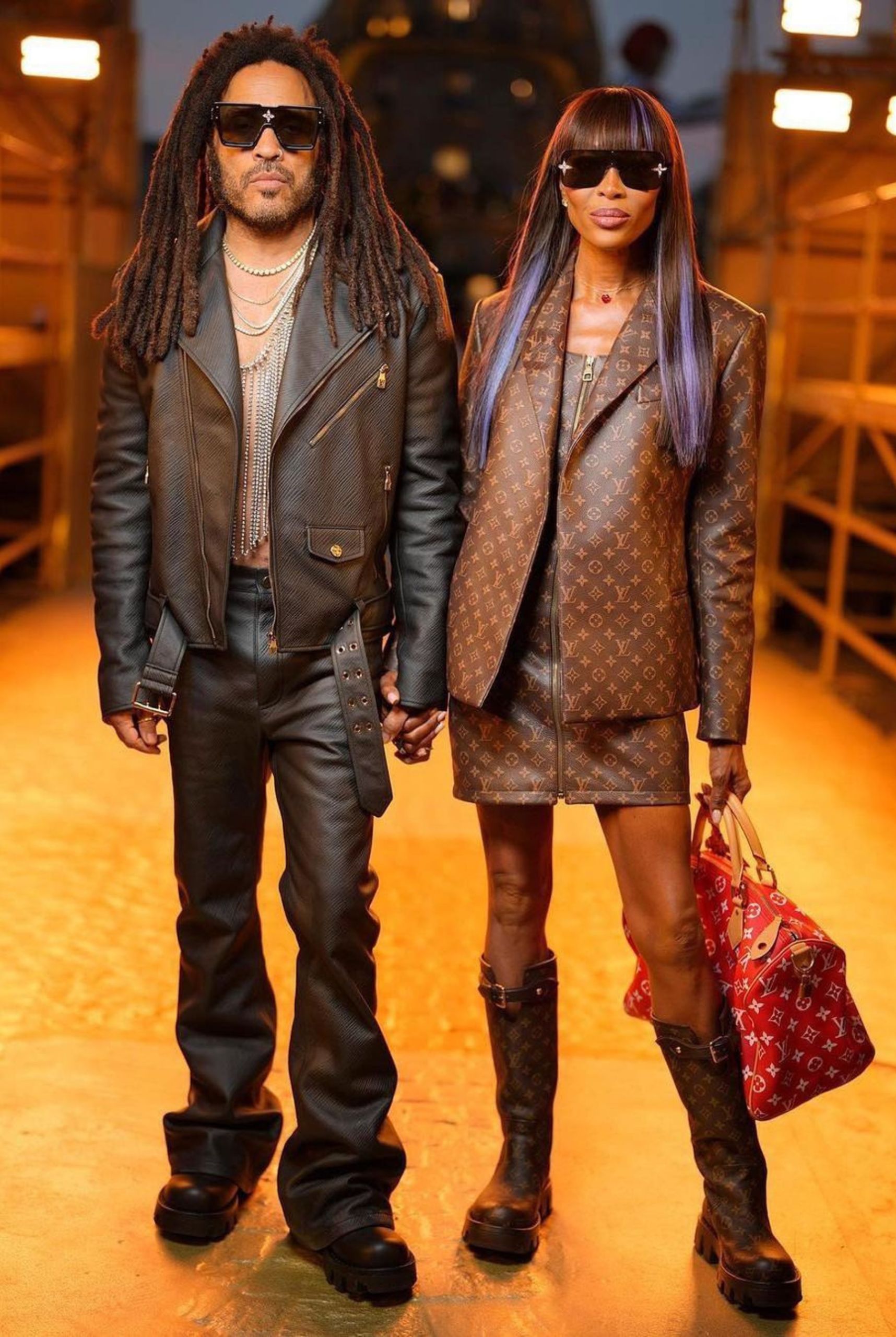 Lenny Kravitz in Pharell's Louis Vuitton's Spring Summer 2024 Show