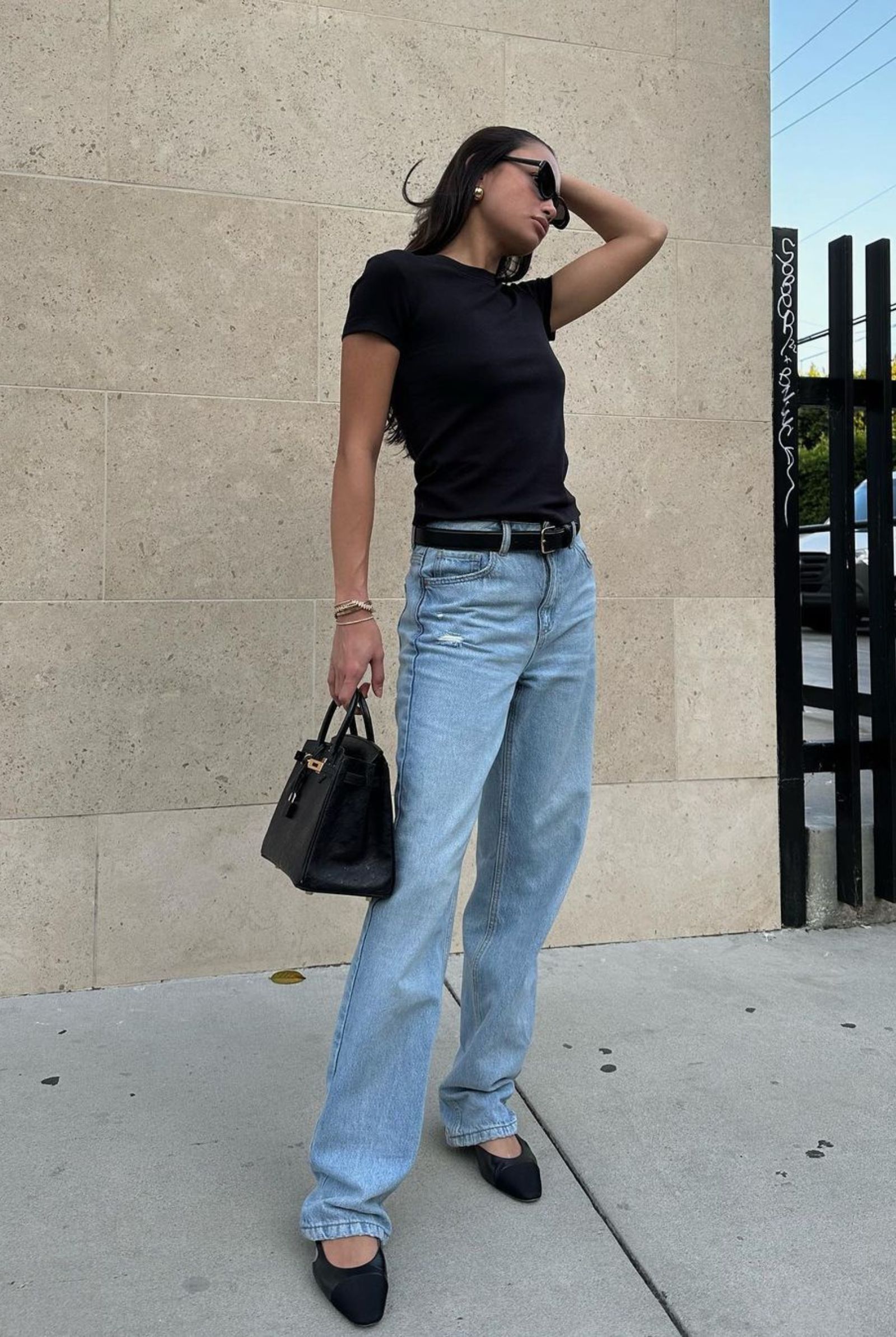 T-shirt and jeans