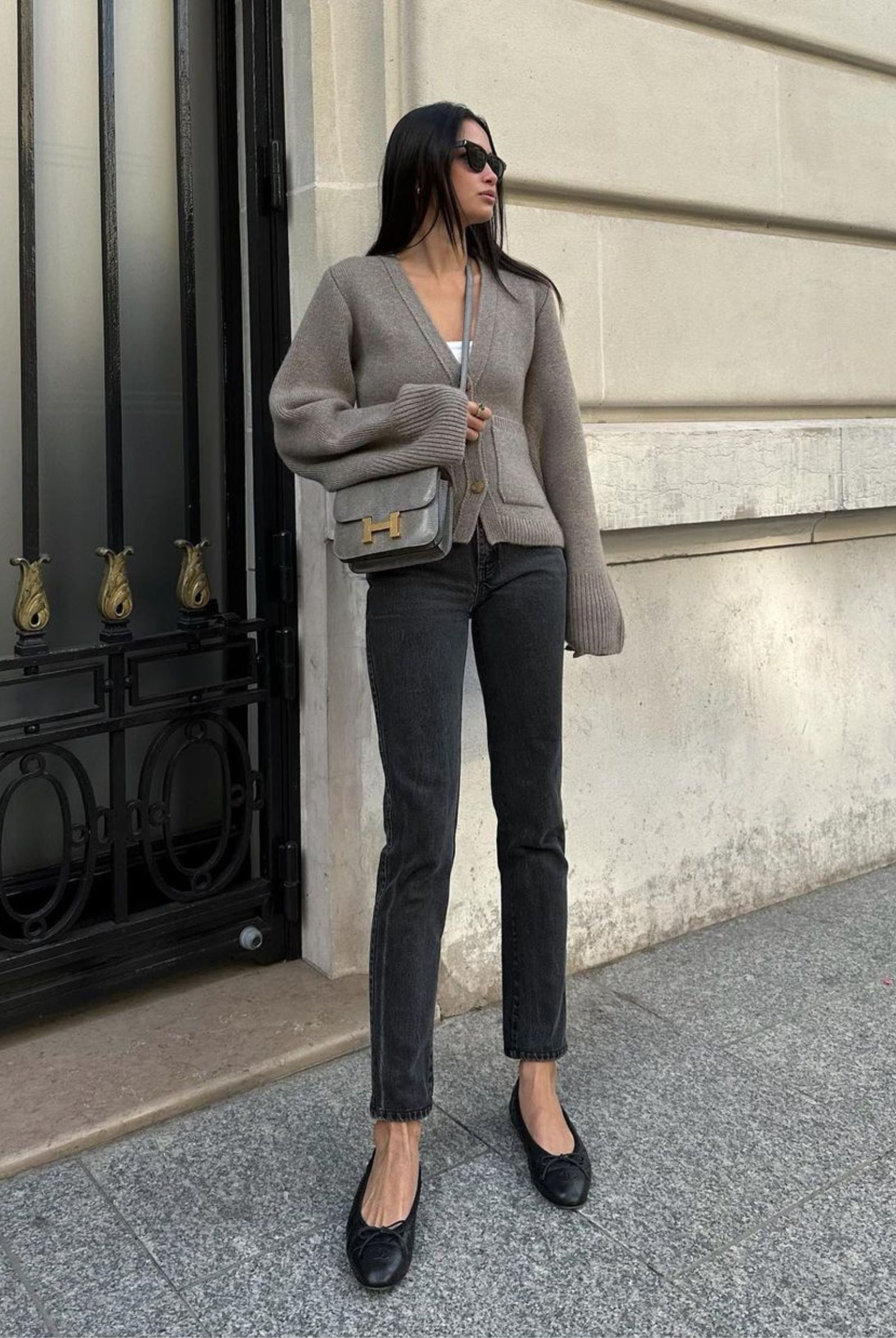 Cardigan and jeans