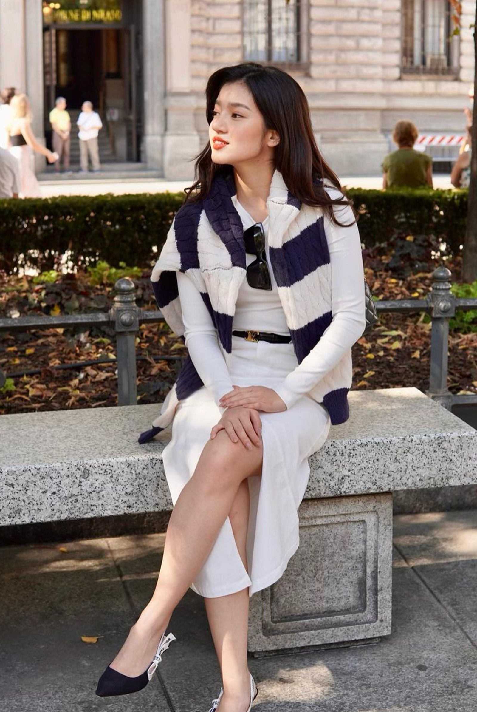 belle mariano white outfit