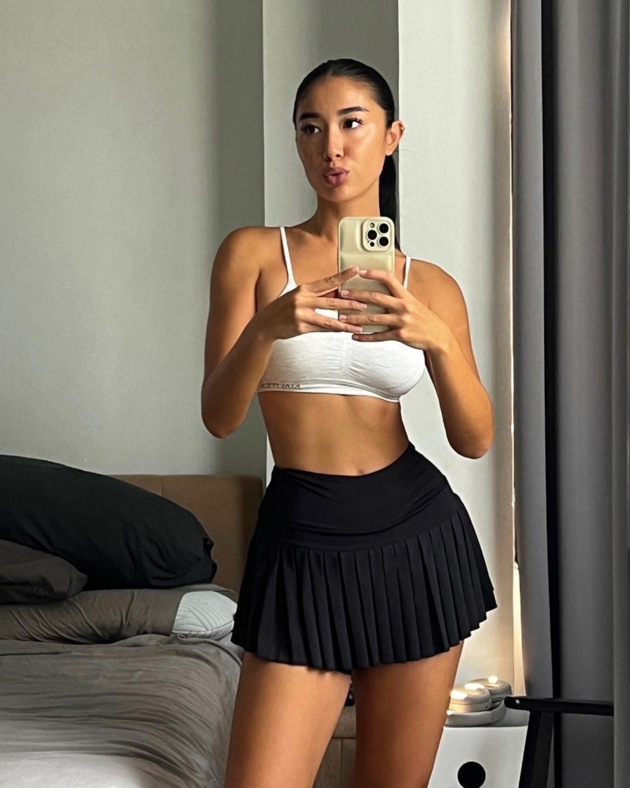 Patricia Henson wearing a sports skirt