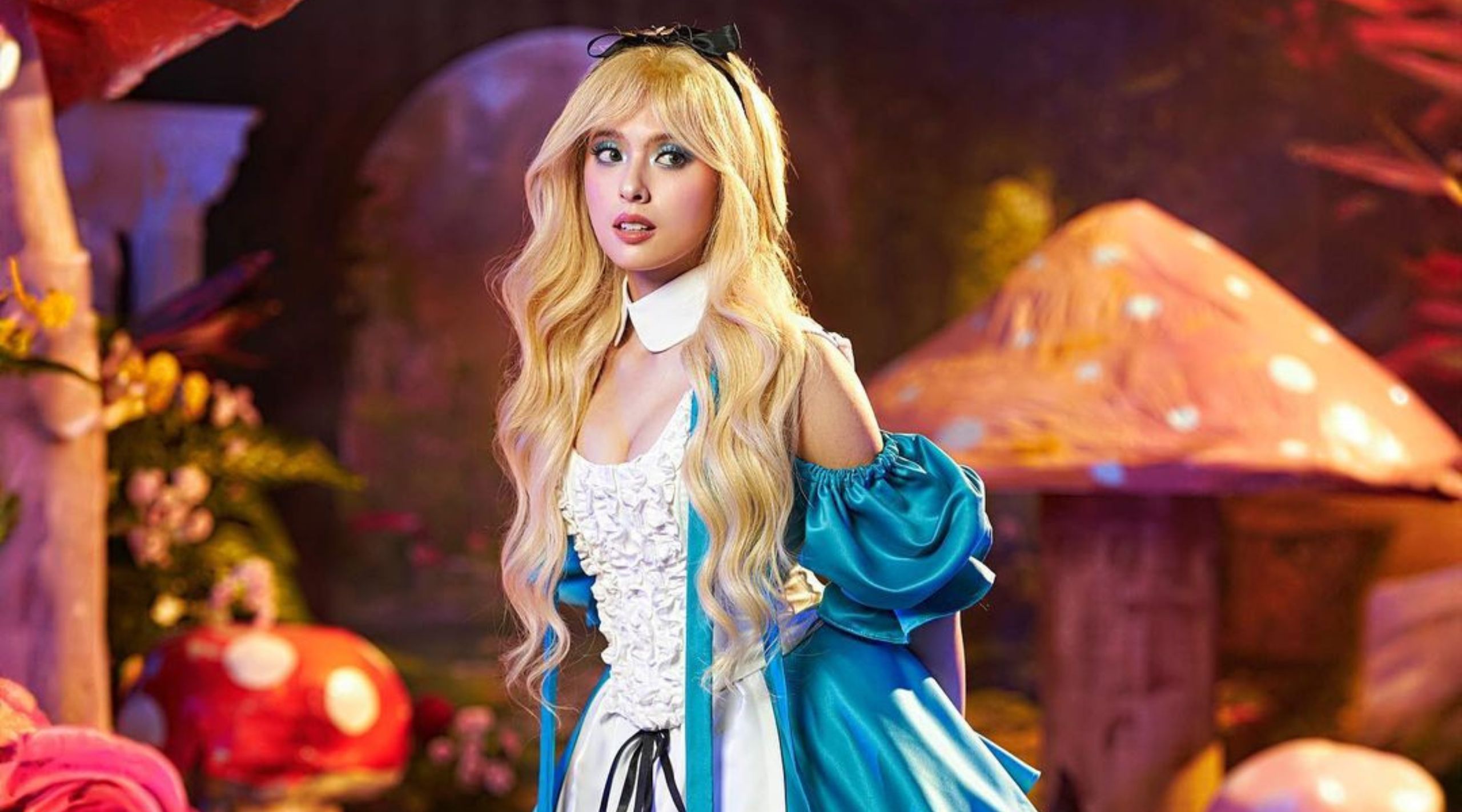 Ysabel Ortega as Alice in Wonderland for Halloween