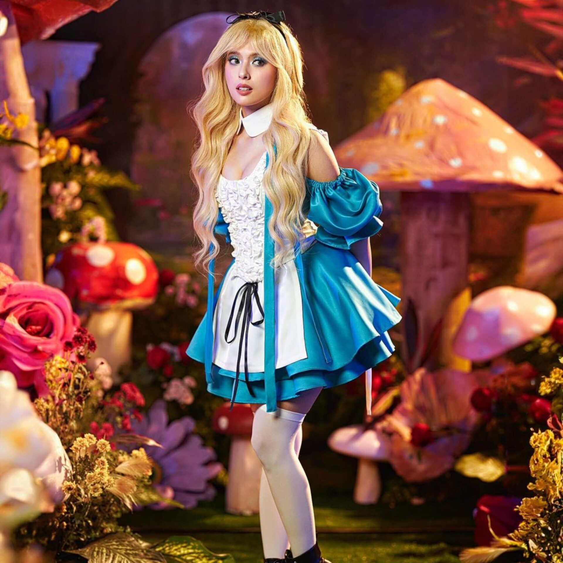 Ysabel Ortega as Alice in Wonderland for Halloween