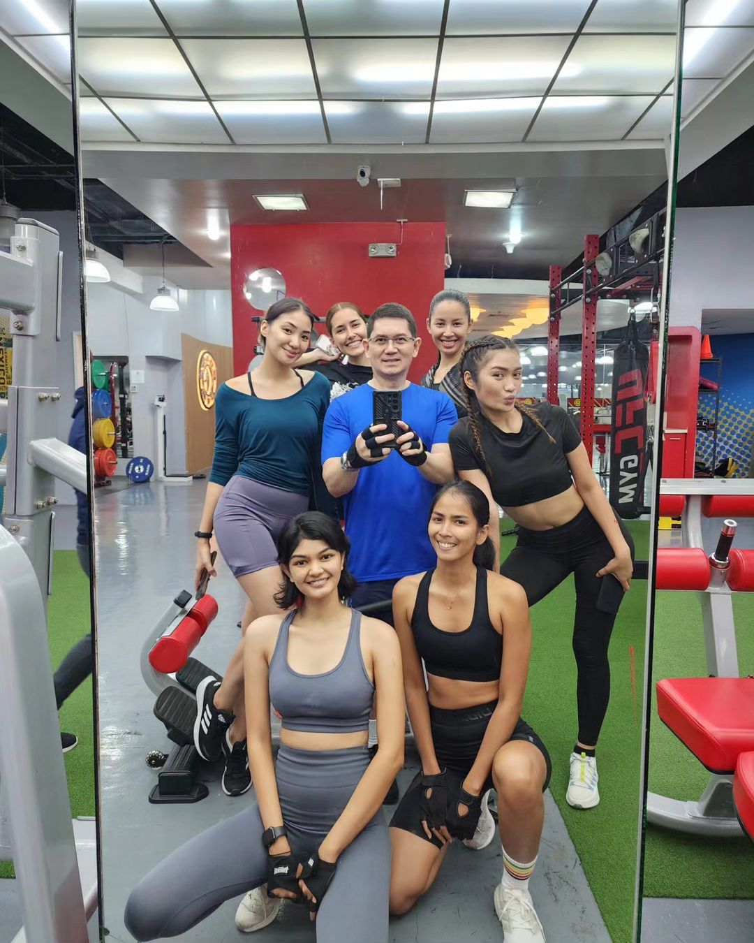 Models and aspiring titleholders undergoing beauty queen training with Angelo Mendez