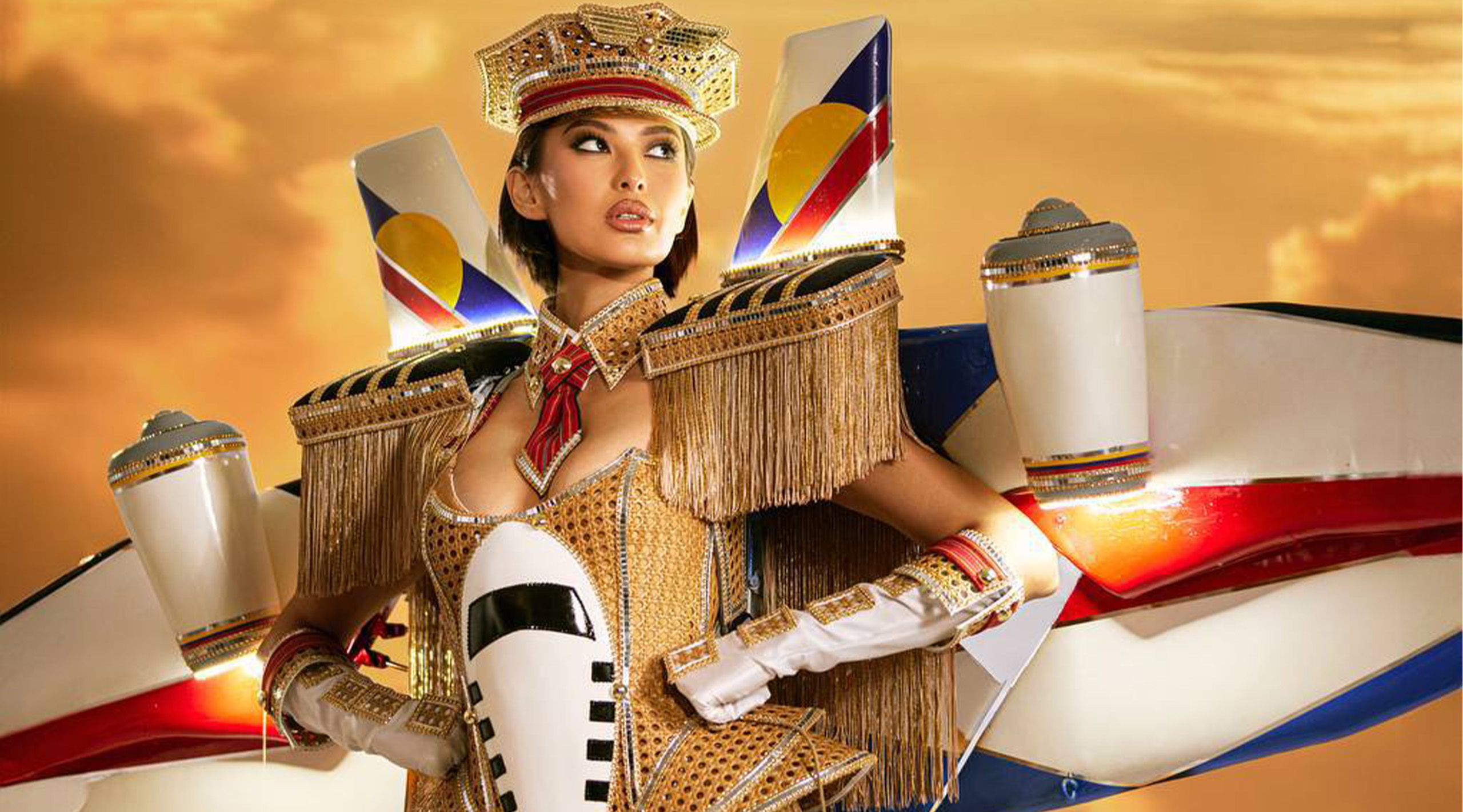 Behind Michelle Dee's Miss Universe National Costume