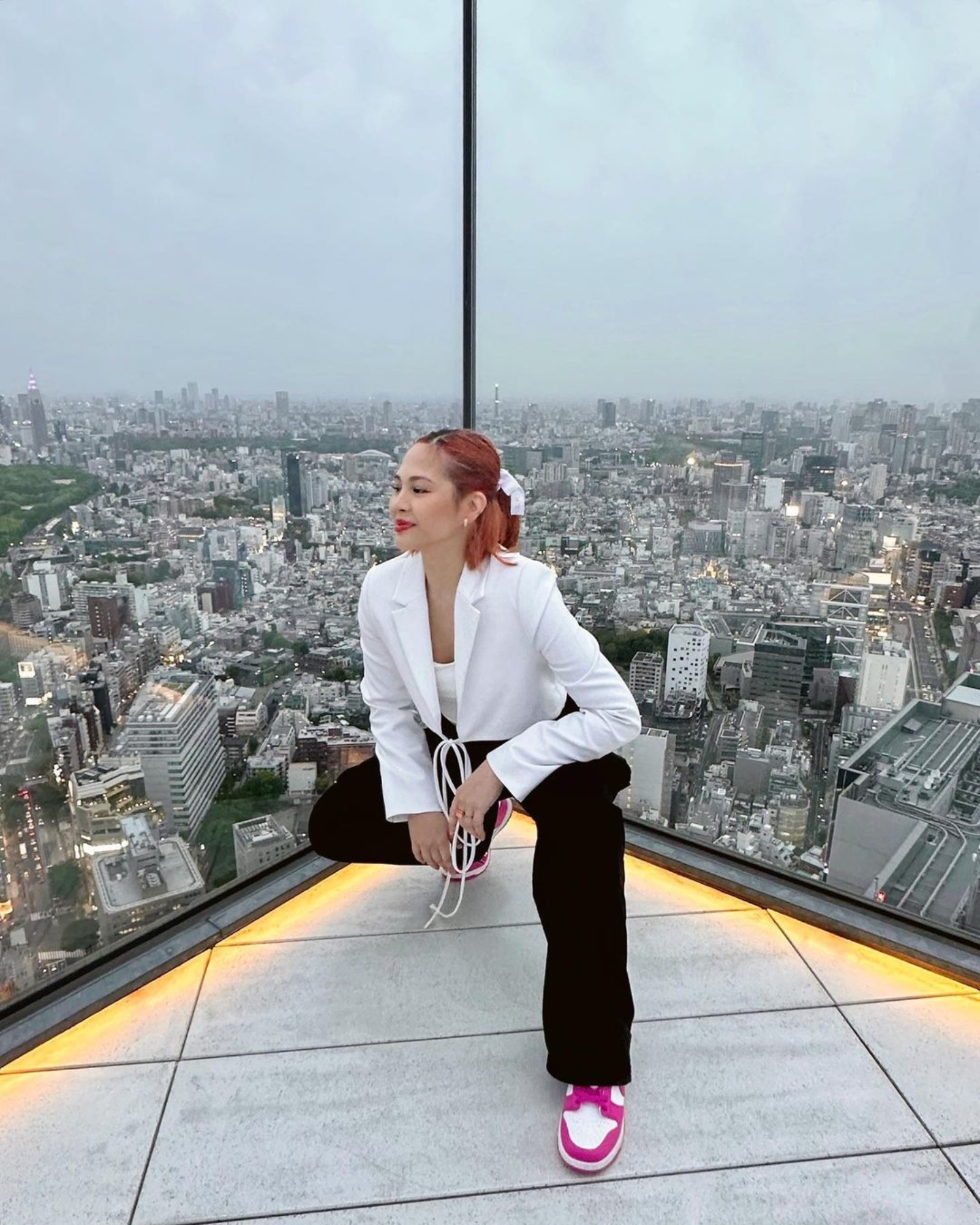 Janella Salvador donning a Dior ribbon during her travels