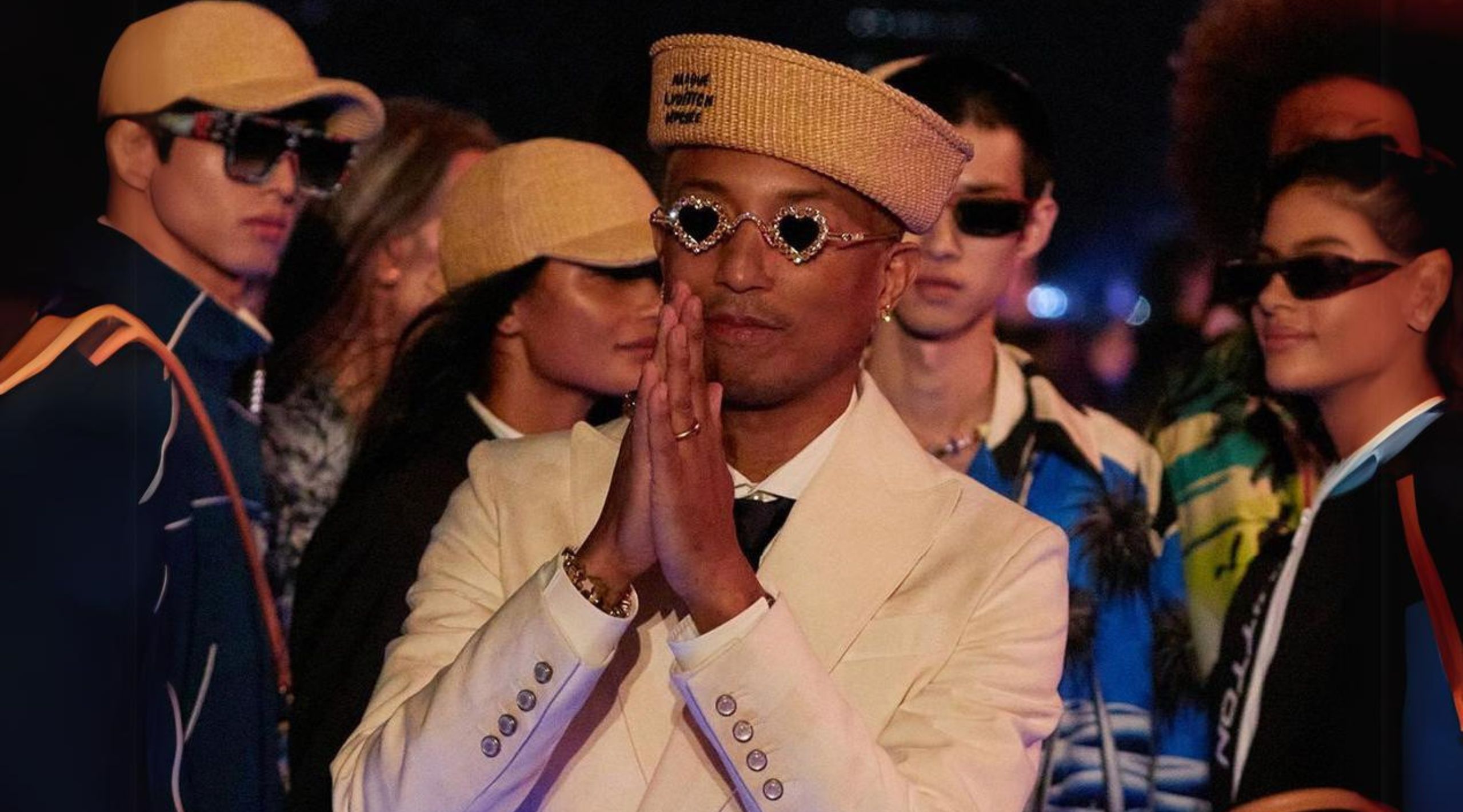 Pharrell Blends Workday Suave and Tropical Ease in Louis Vuitton’s Pre-Fall 2024 Show