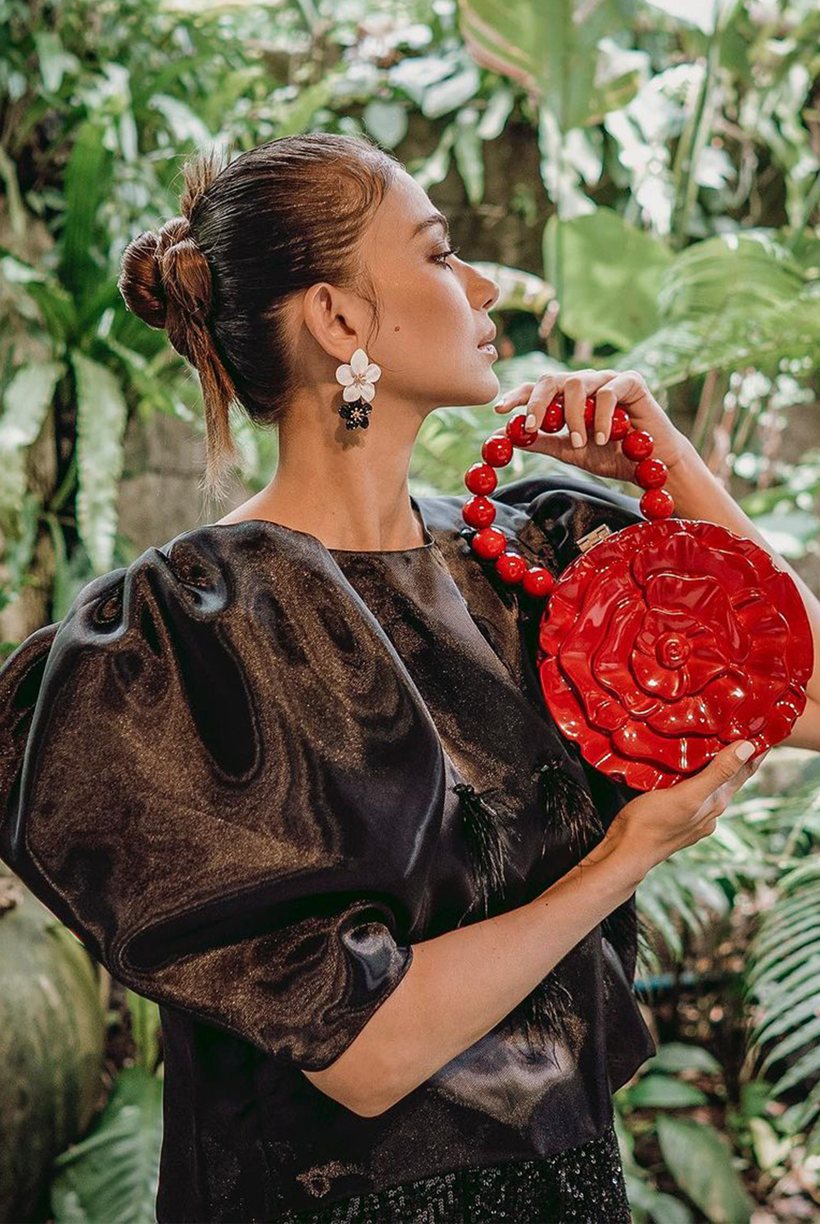 calli red handbag