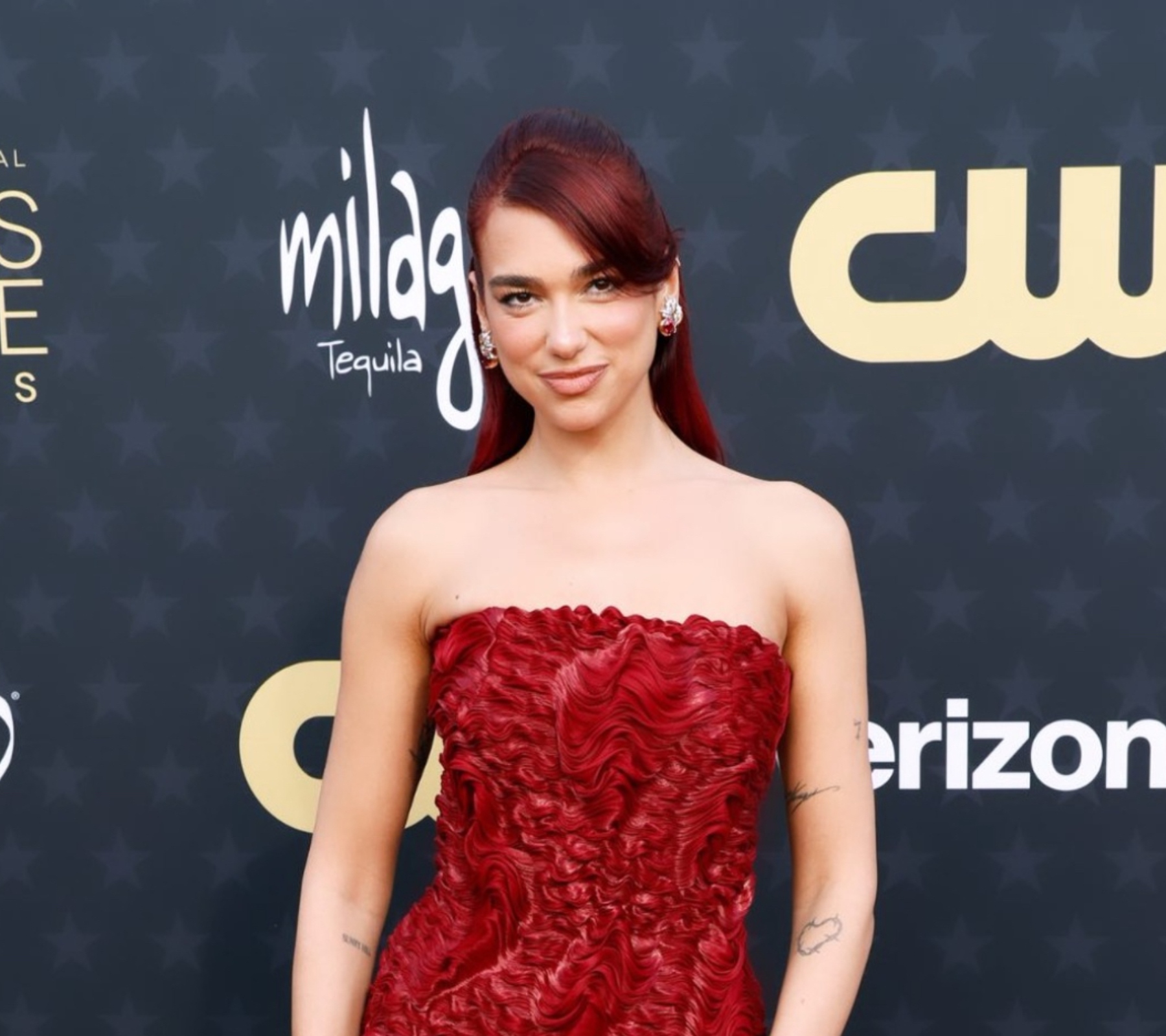 Dua Lipa wearing Prada at the 2024 Critics Choice Awards