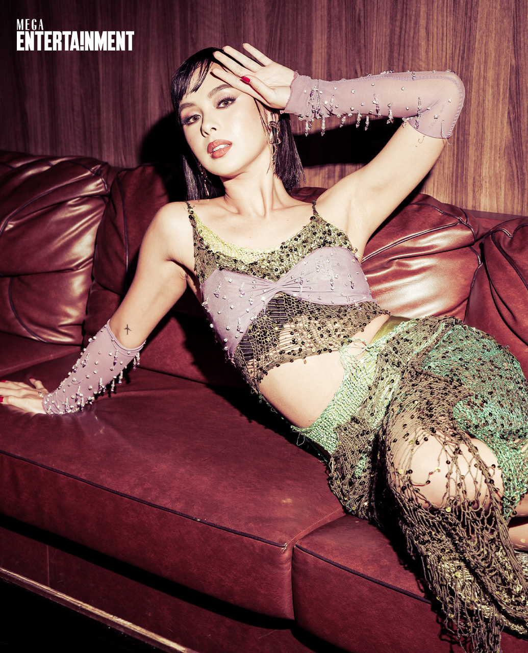 Kaila Estrada dons a sequined ensemble by SDG Studios