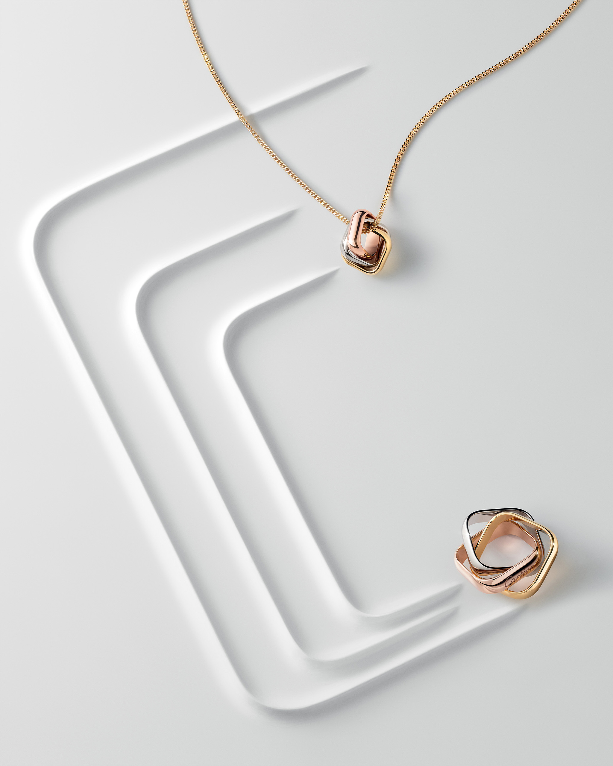 iconic Trinity into a cushion-shaped ring