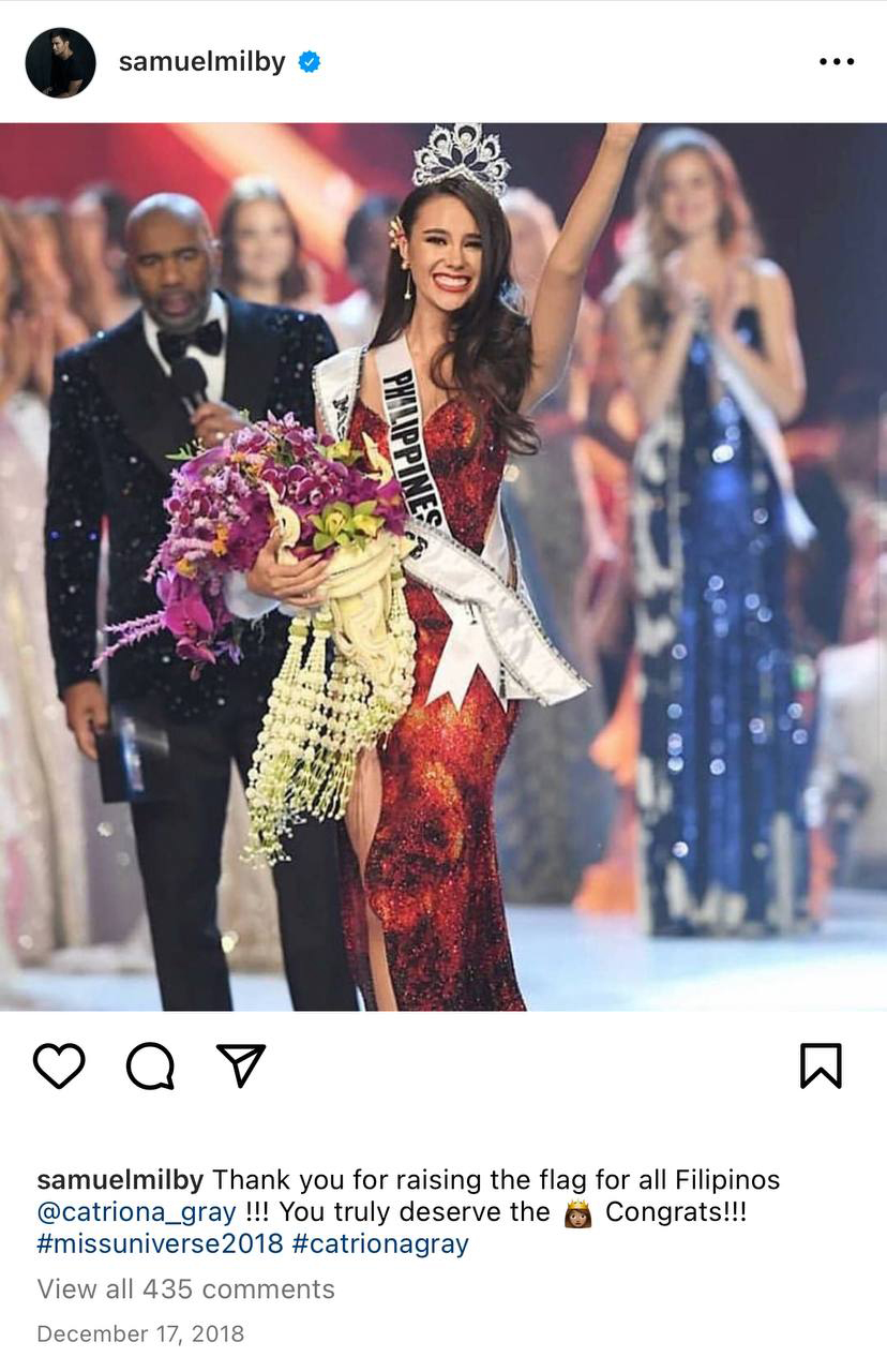 Sam Milby Catriona Gray relationship engagement love support