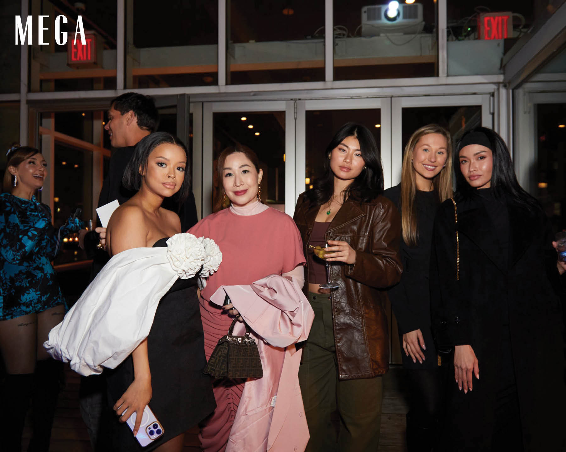From L-R: South African Digital Creator Lerato Kgamanyan, MEGA Beauty Director Agoo Azcuna-Bengzon, Wilhelmina model Gloria Tang, Emma Koch, and NY-based Filipino model Julian Flores at the Cetaphil-powered happy hour