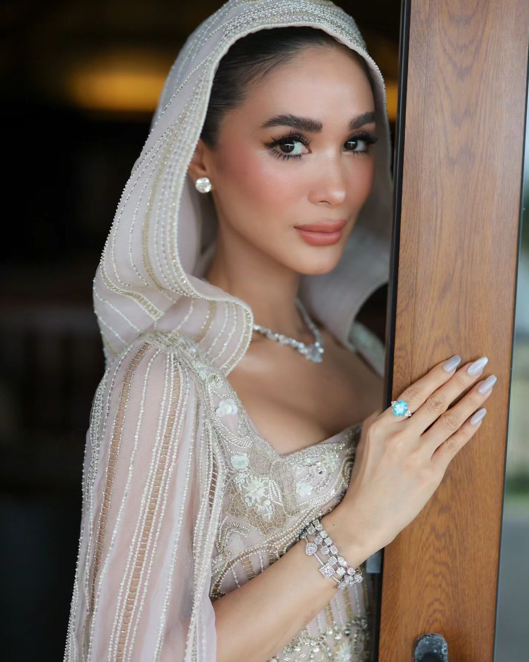 Heart Evangelista dressed in an Elia Saab creation for her vow renewal