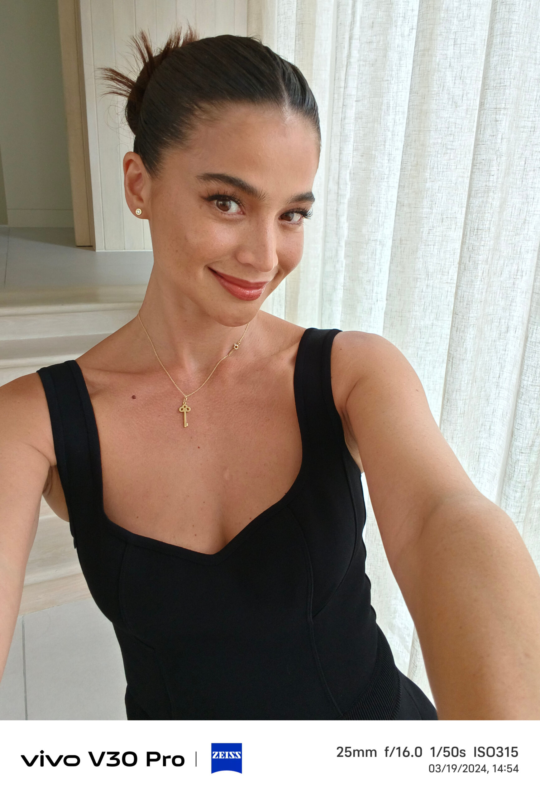 Her favorite photo hack? Take a selfie from a top-down angle