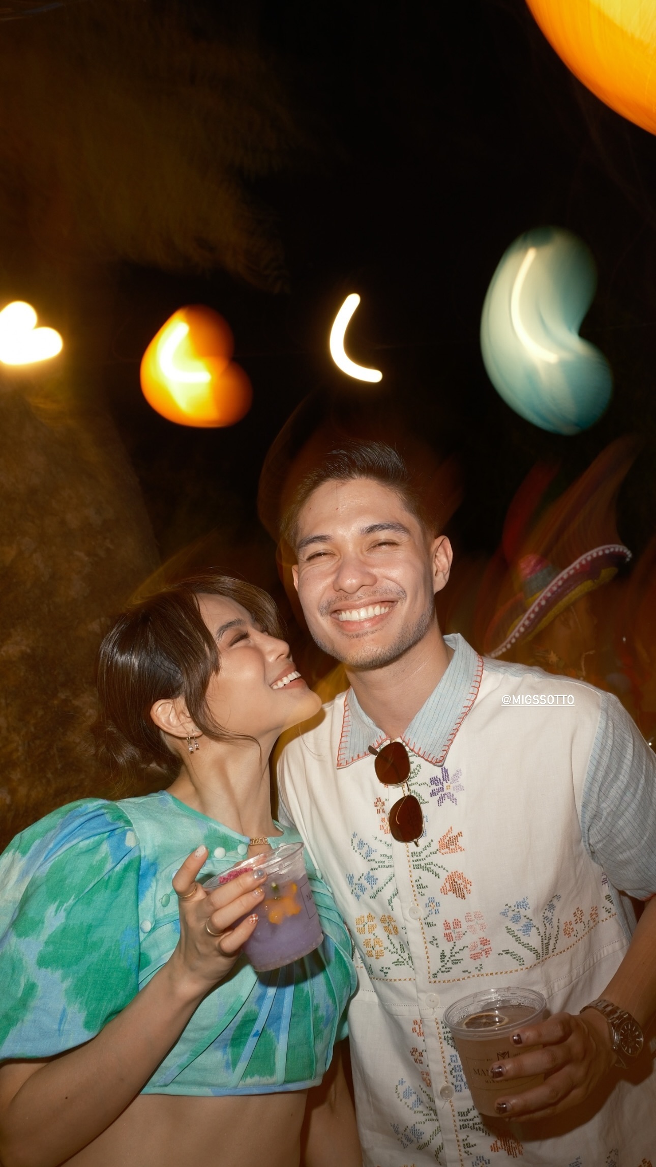 Laureen Uy Miggy Cruz weddings guests Palawan destination fashion style maximalist colors prints beach wedding