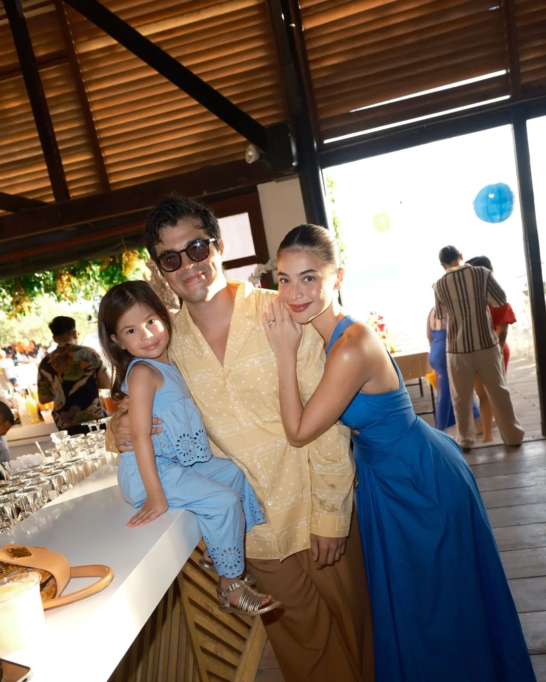 Laureen Uy Miggy Cruz weddings guests Palawan destination fashion style maximalist colors prints beach wedding Anne Curtis Erwan Heussaff Dahlia