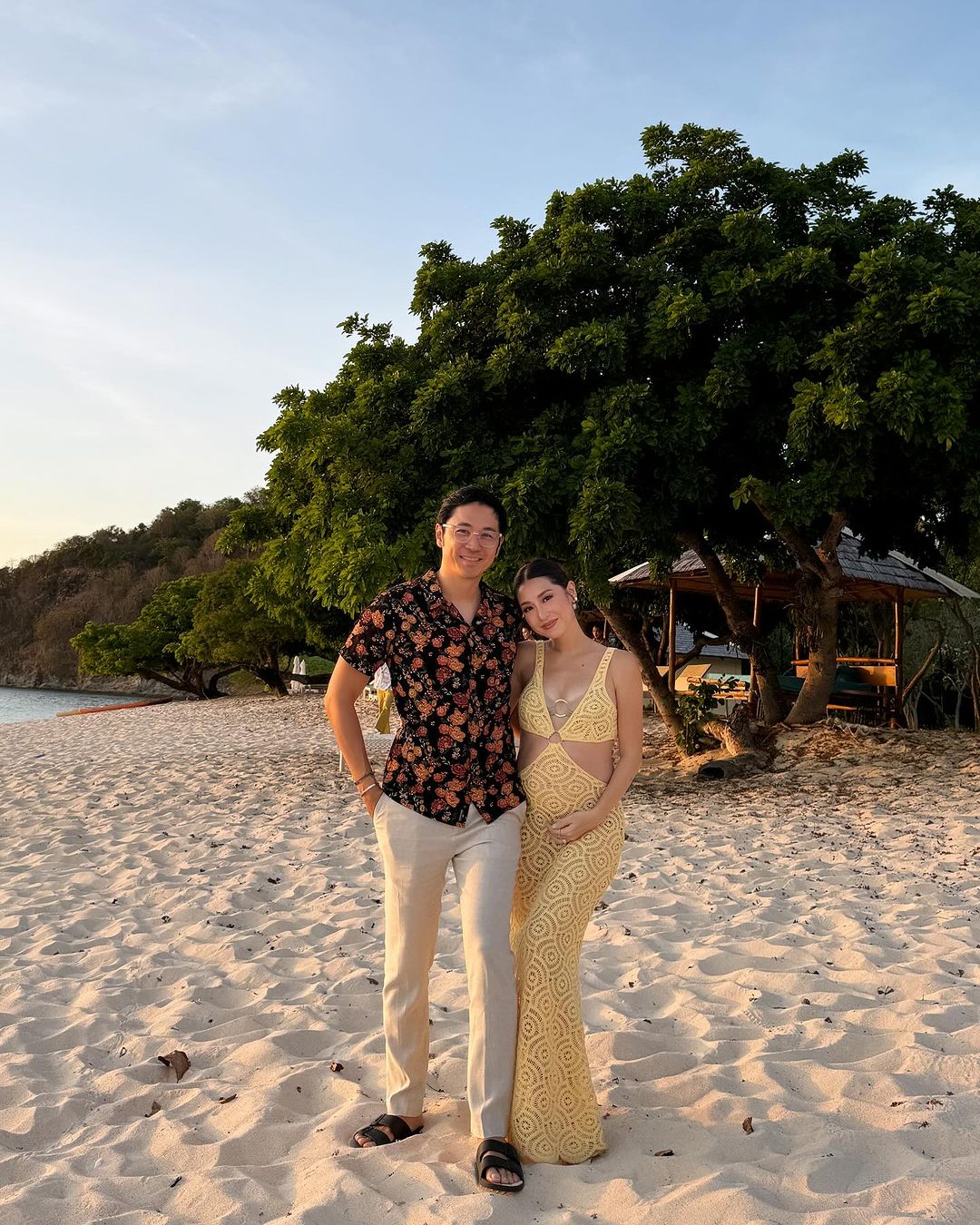 Laureen Uy Miggy Cruz weddings guests Palawan destination fashion style maximalist colors prints beach wedding blogger besties Kryz Uy Slater Young