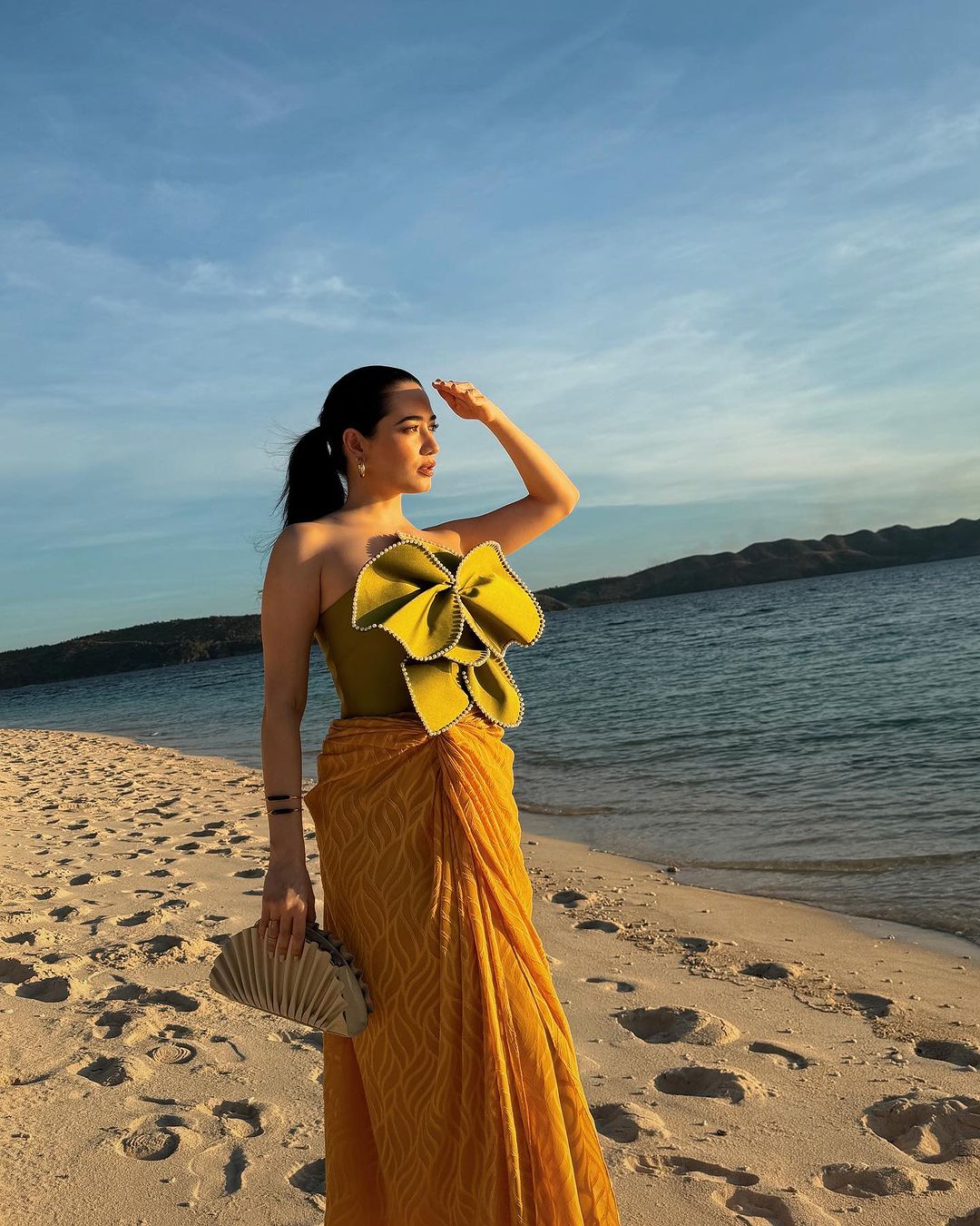 Laureen Uy Miggy Cruz weddings guests Palawan destination fashion style maximalist colors prints beach wedding blogger besties Nicole Andersson