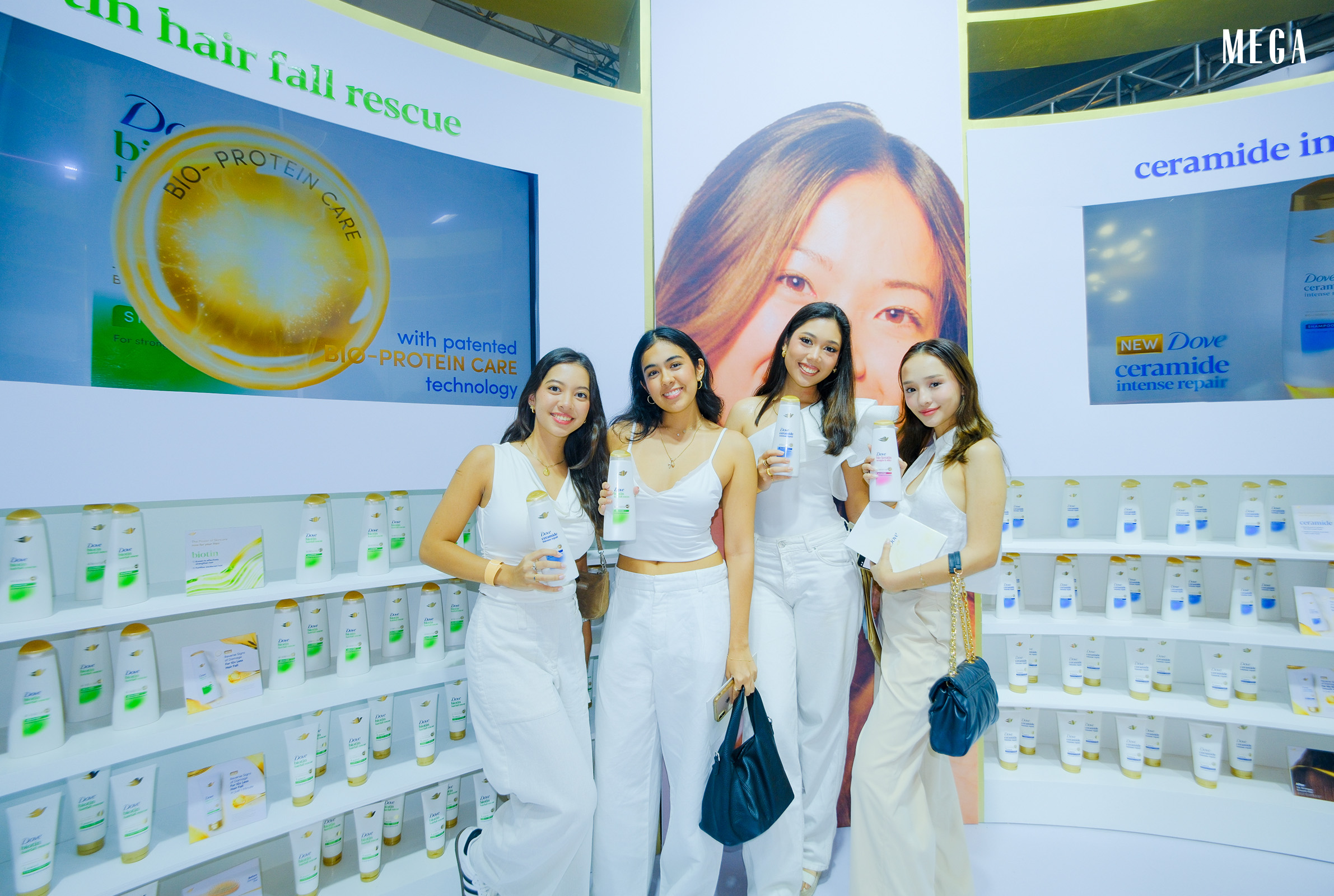 Guests pose with the four new variants of the Bio-Protein line.