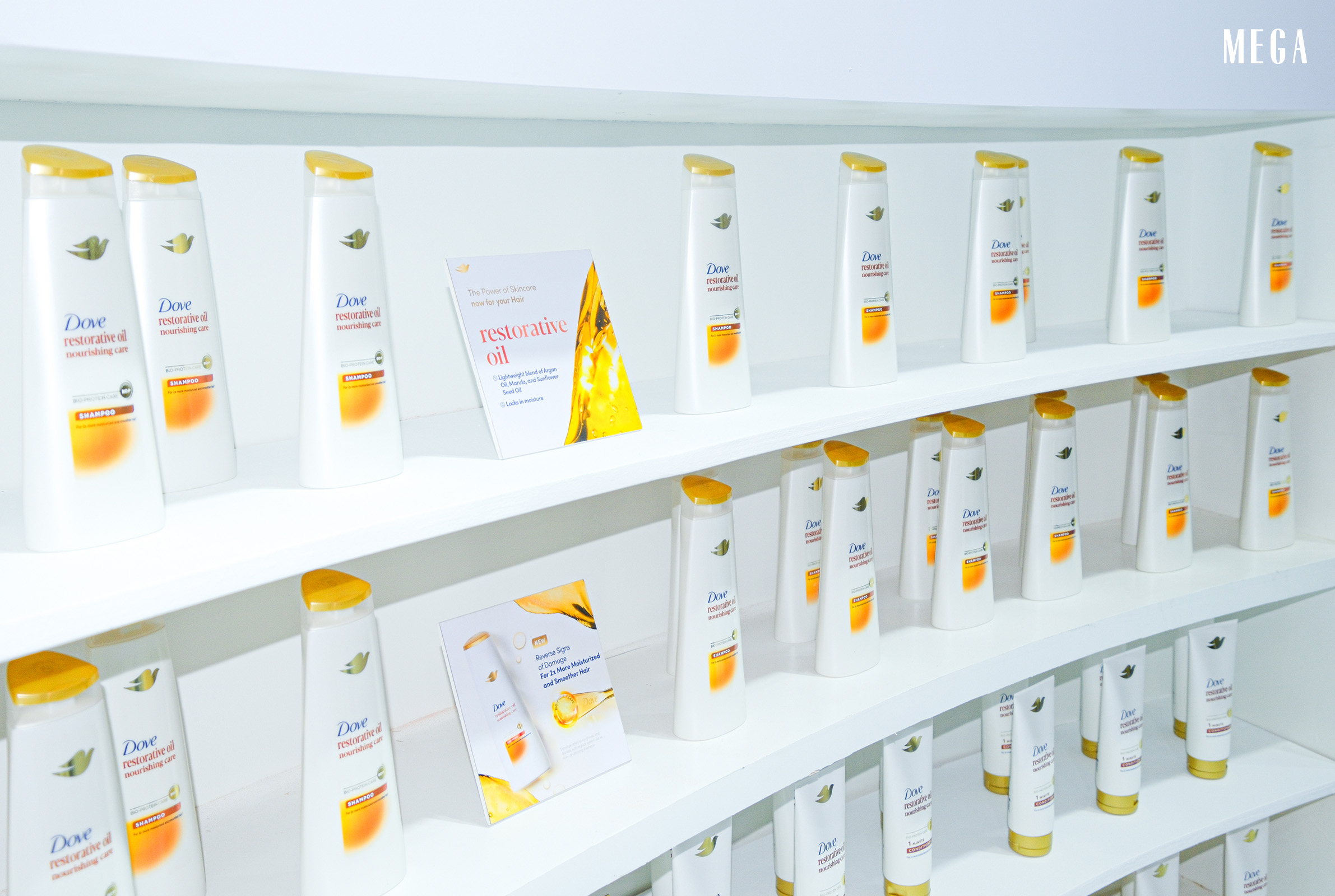 Completing the new hair care line is Dove's Restorative Oil Nourishing Care Shampoo and Conditioner.