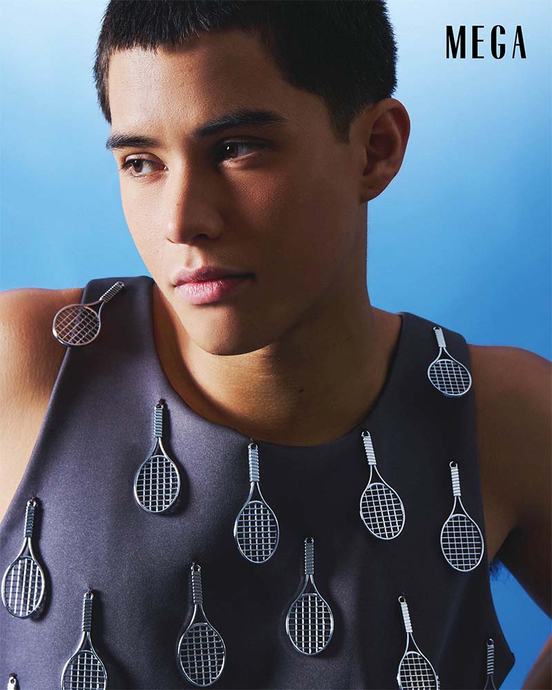 Kyle Echarri in a Bang Pineda piece from the State of Bang collection