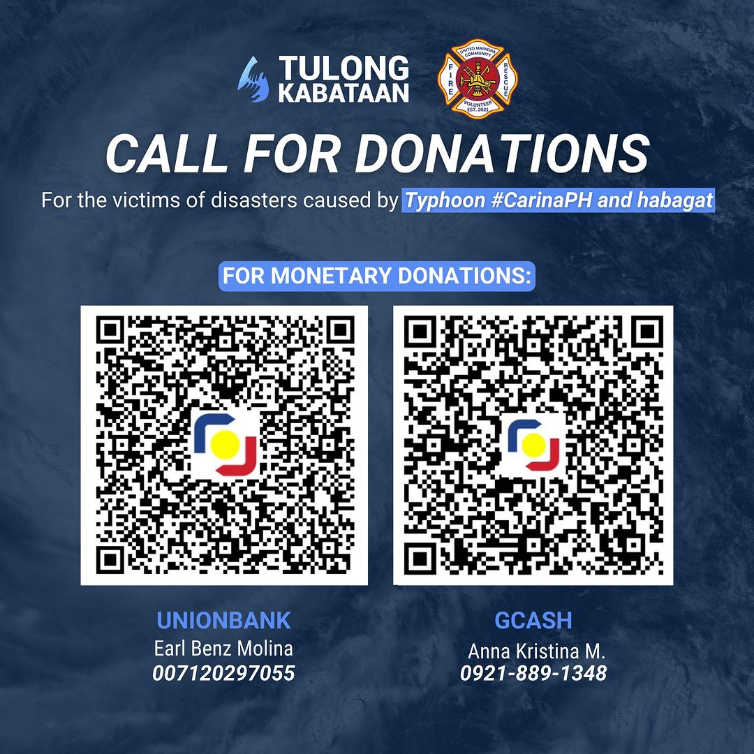 Tulong Kabataan Typhoon Carina Donations