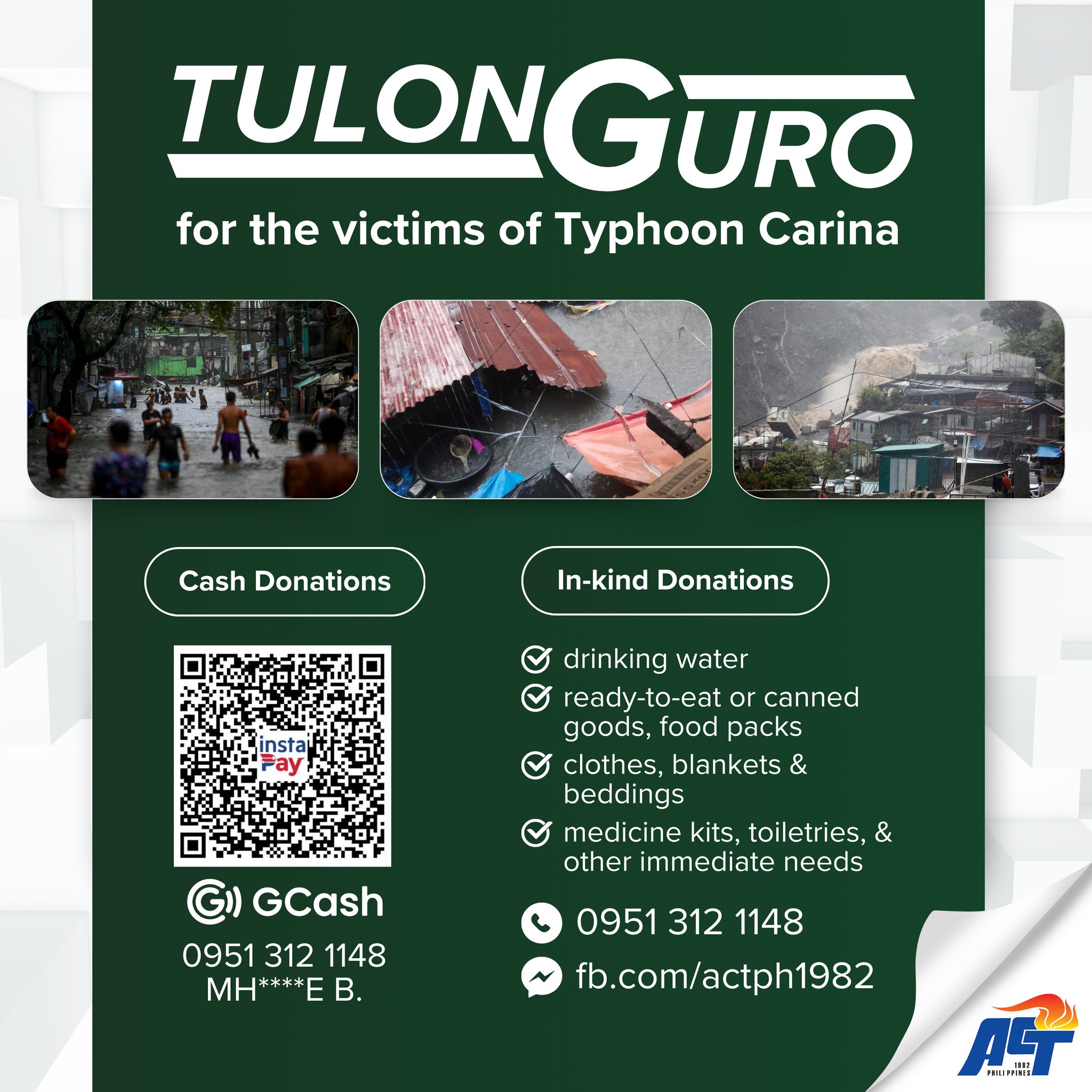 Tulong Guro Typhoon Carina Donations
