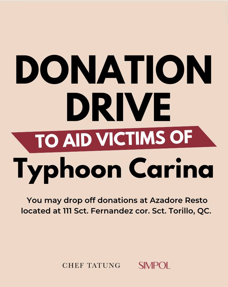 Chef Tatung's Typhoon Carina Donations