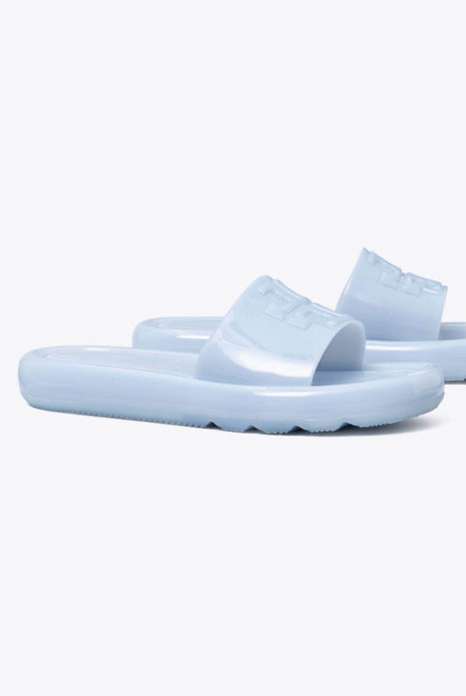 Tory Burch Bubble Jelly Slides in Dew Blue
