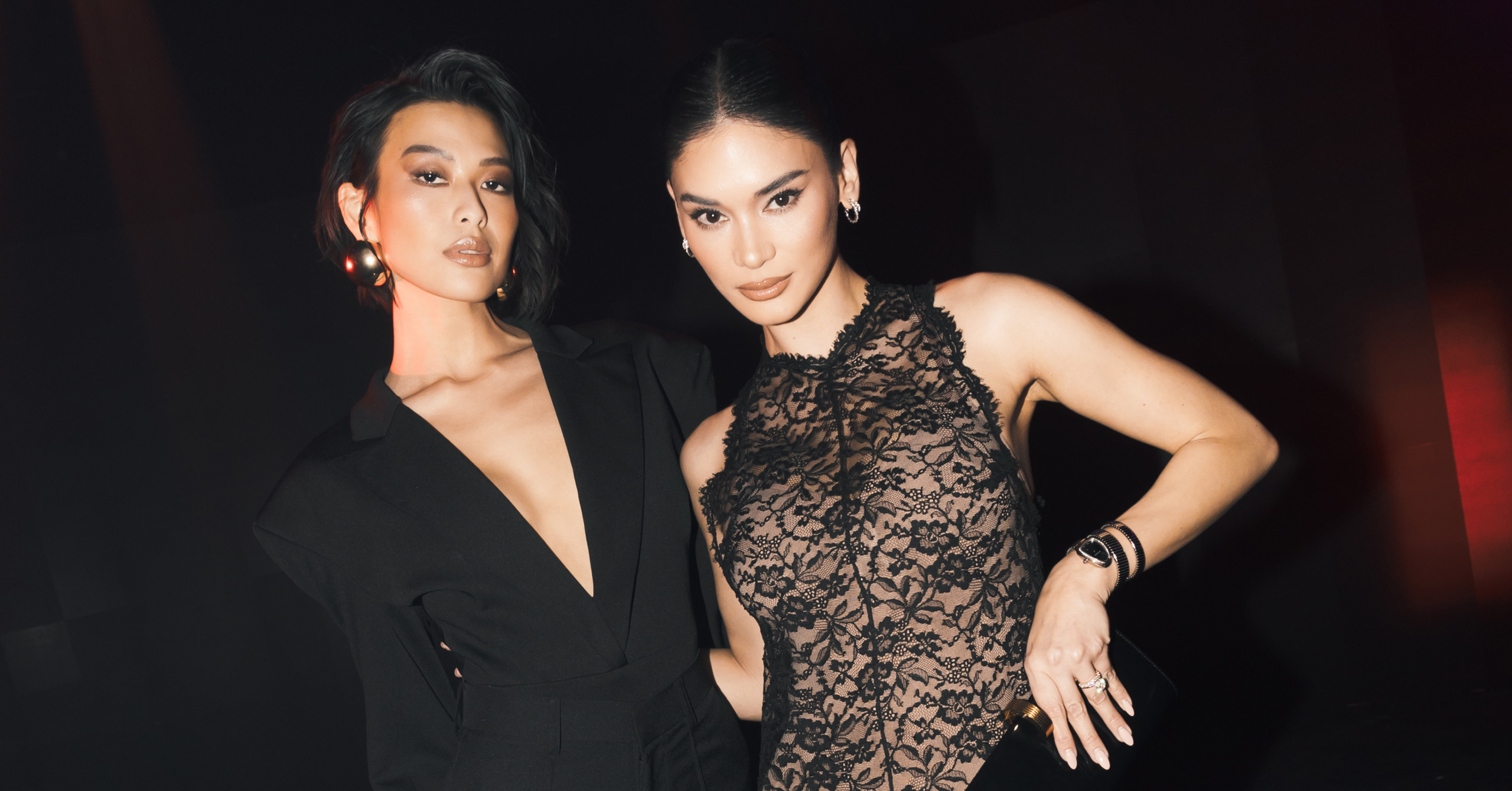 Michelle Dy and Pia Wurtzbach attend the YSL Launch Manila